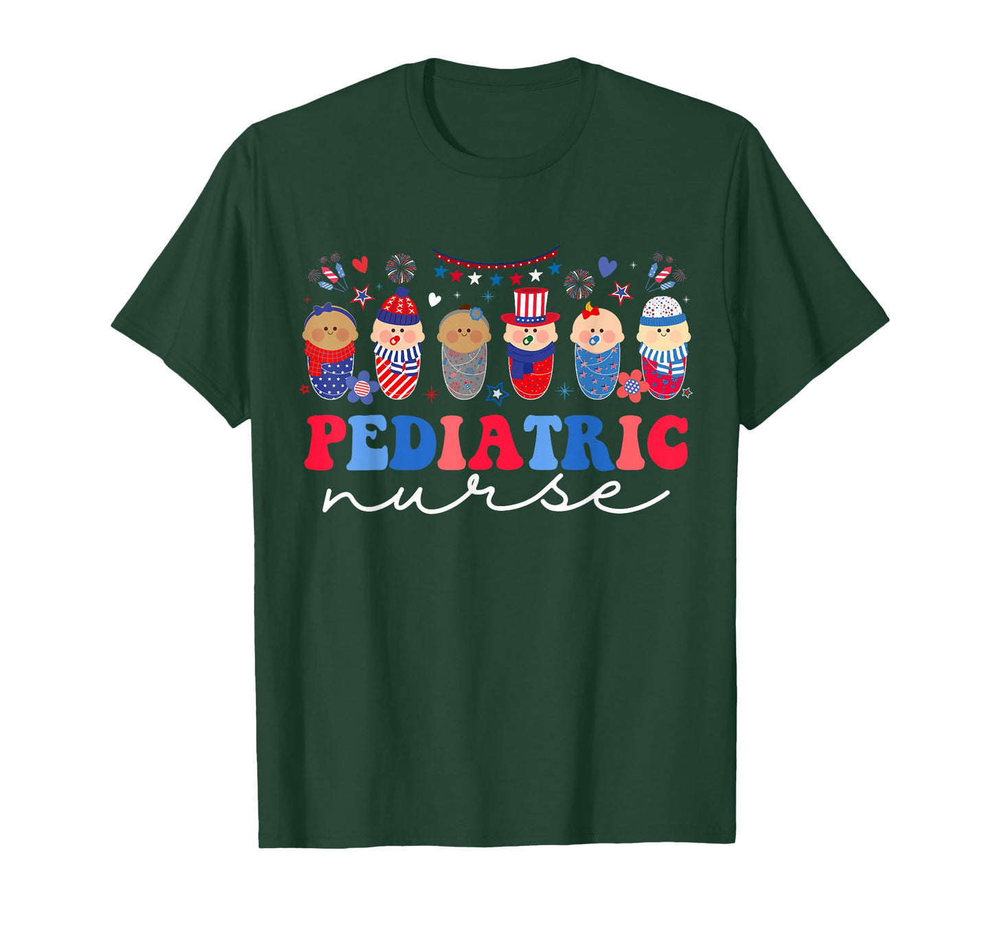 Peds Nurse 4th Of July American Pediatric Nursing T-Shirt