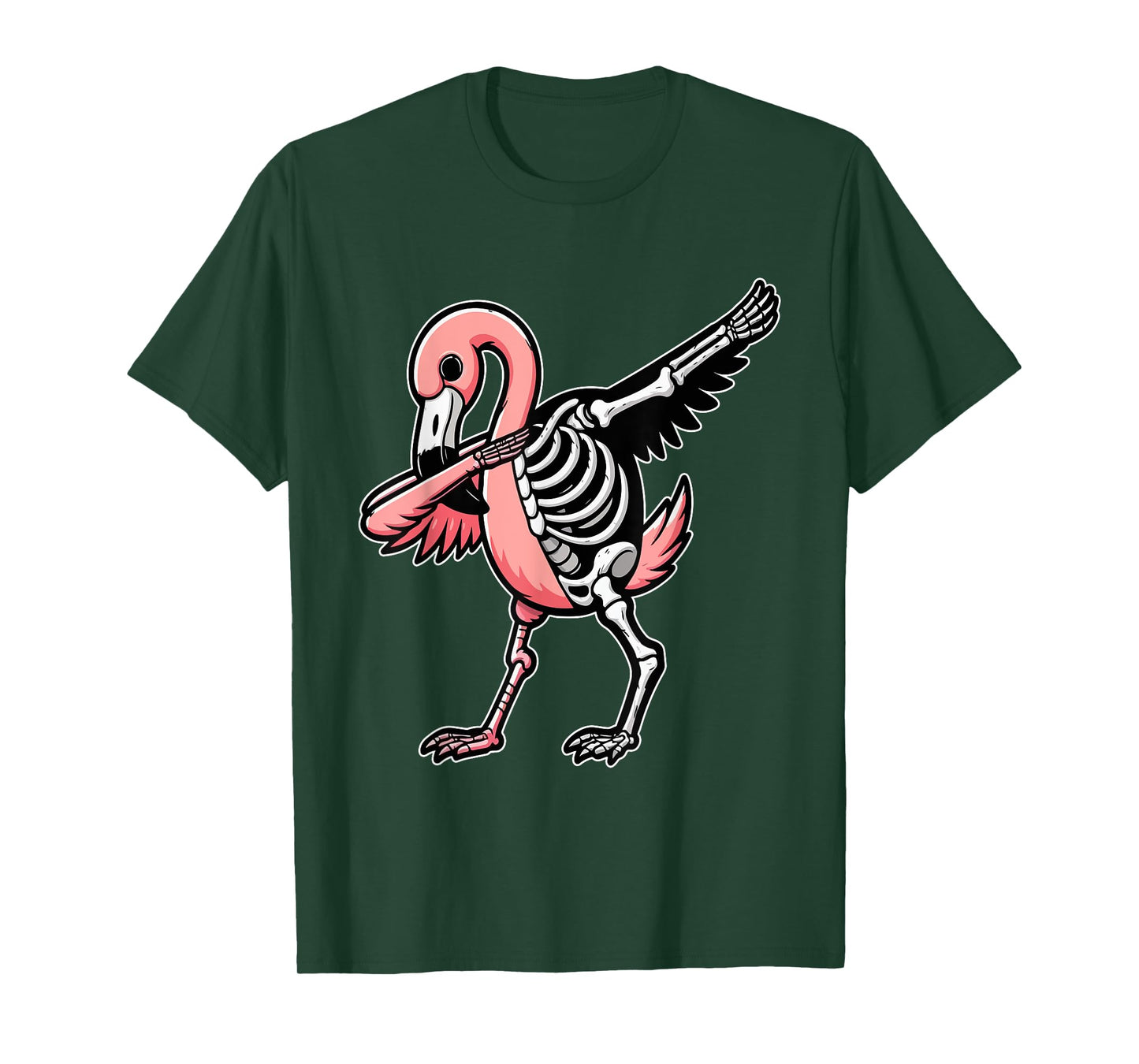Dabbing Flamingo Half Skeleton Halloween Costume Lover Kids T-Shirt