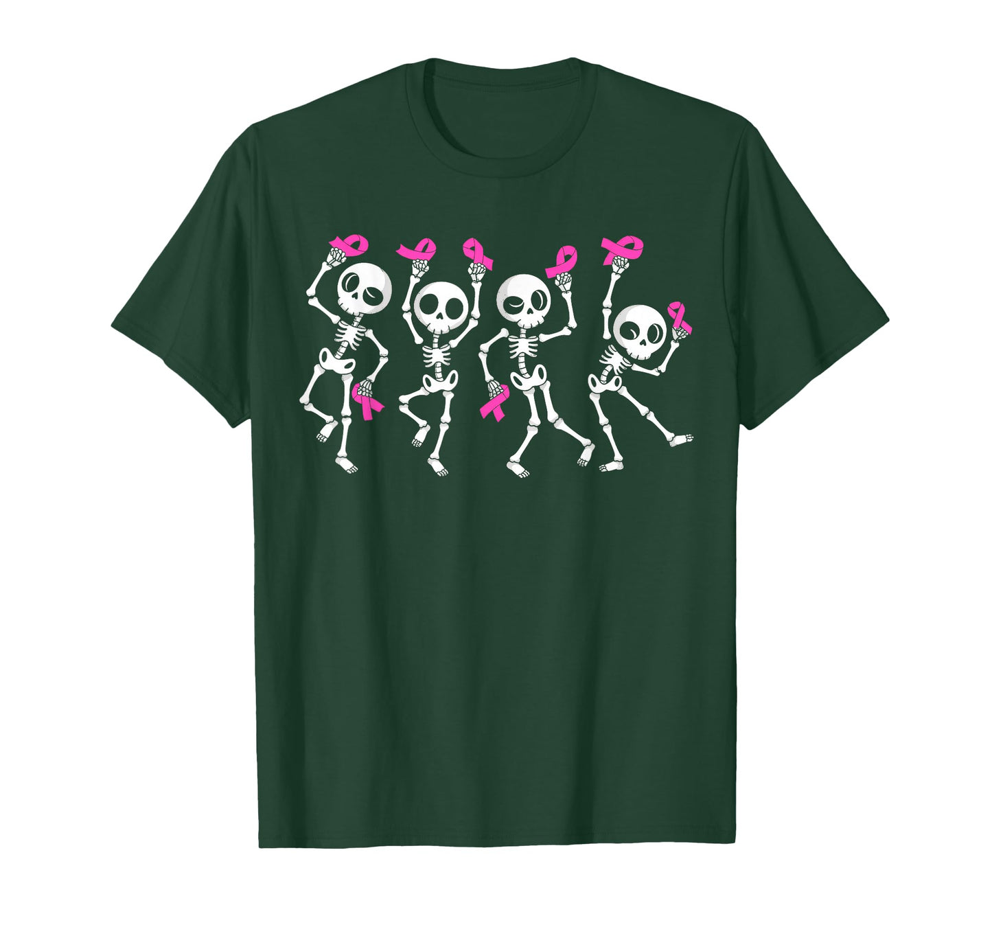 Pink Ribbon Breast Cancer Awareness Skeleton T-Shirt
