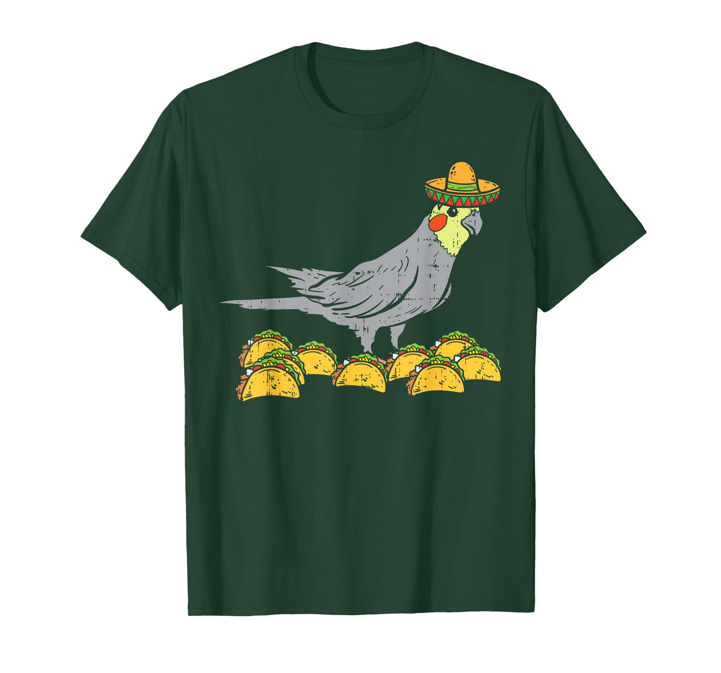 Cockatiel Bird Sombrero Tacos Cinco De Mayo Mexican T-Shirt