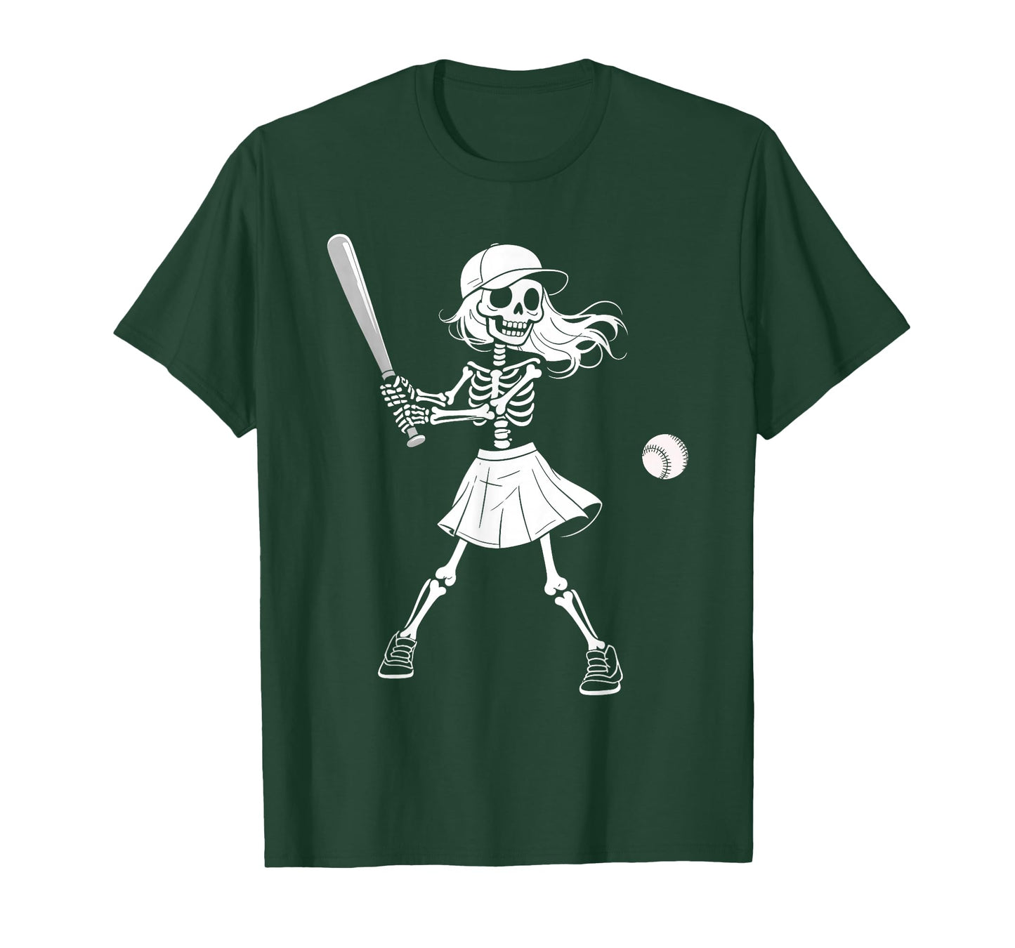 Spooky Softball Skeletons Halloween Costume Spooky Women T-Shirt