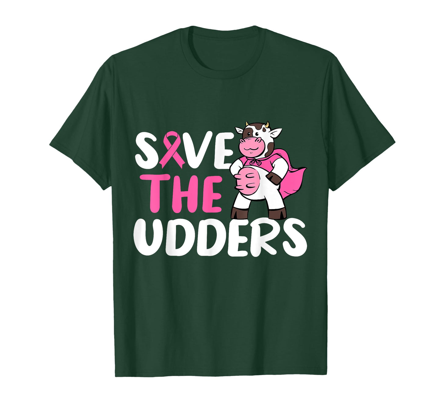 Save The Udders Cow Breast Cancer Awareness T-Shirt