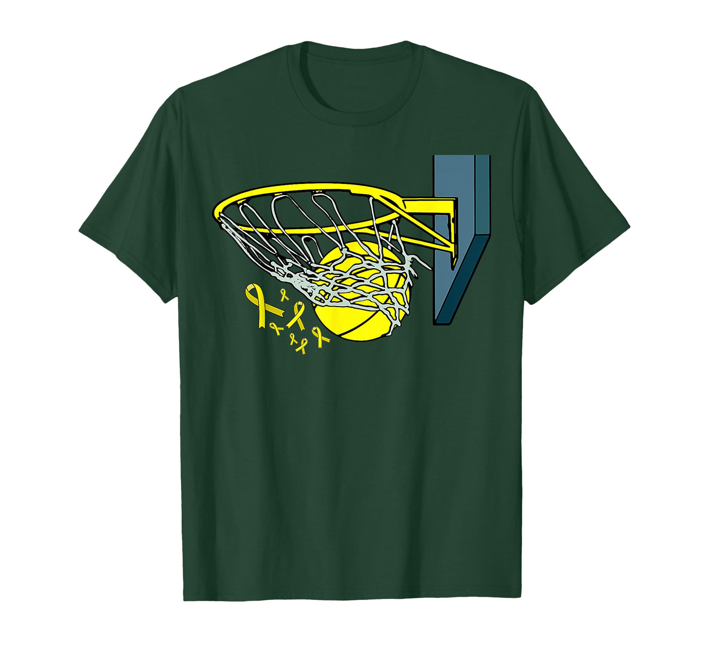 Basketball Player Yellow Ribbon Sarcoma Cancer Awareness T-Shirt