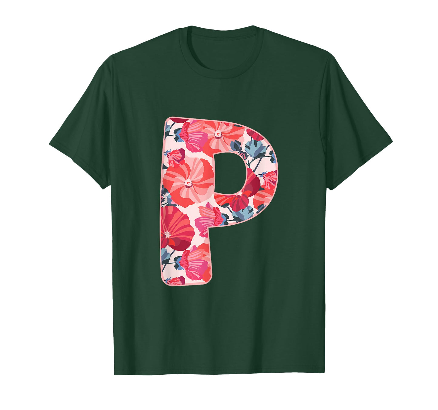 Letter P Alphabet First Name Consonant Flower Garden Gift T-Shirt