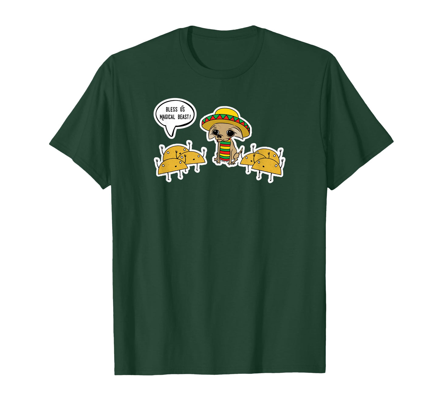 Funny Cinco De Mayo Tacos Worshipping Mexican Chihuahua T-Shirt