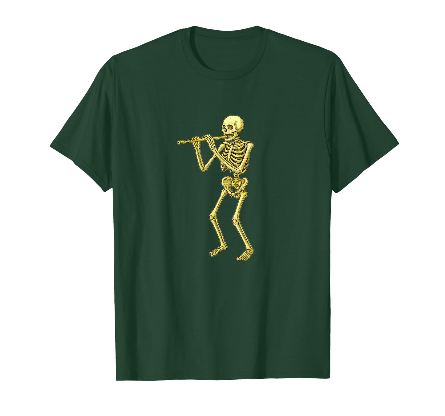 Skeleton Playing Flute - Marching Band Orchestra T-Shirt