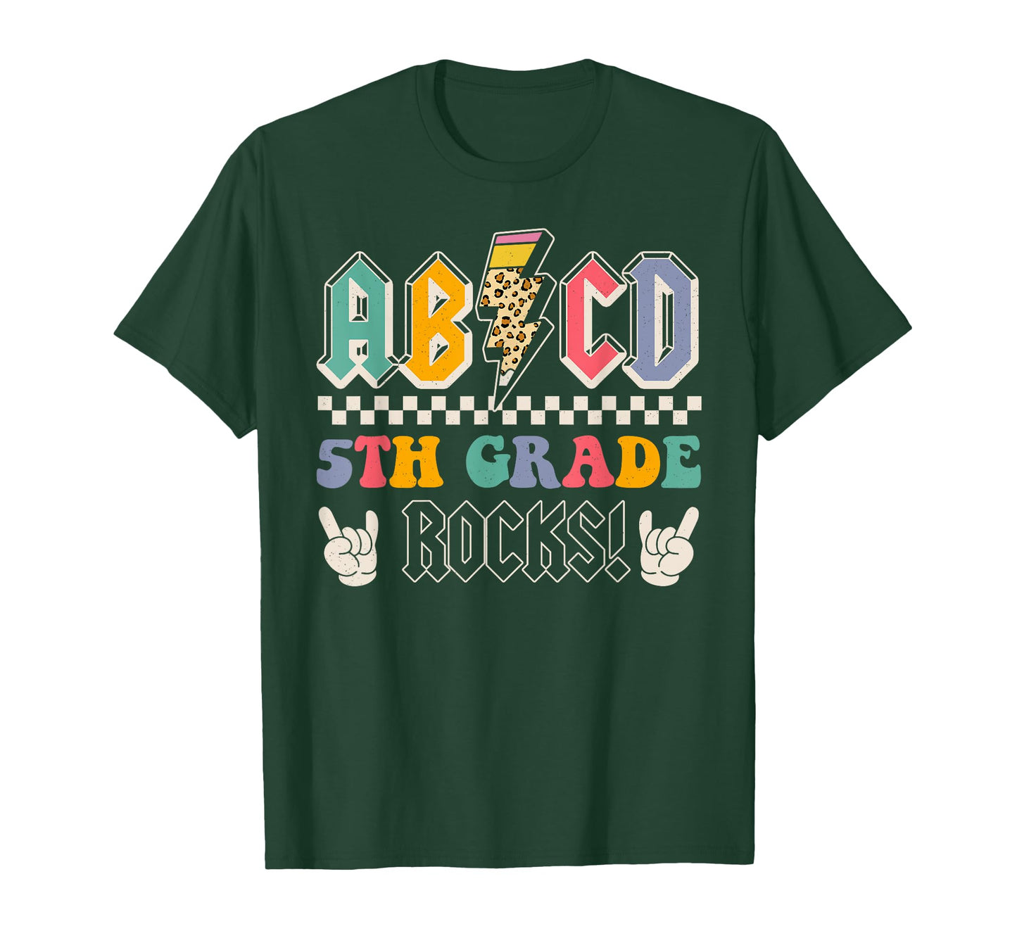 ABCD 5th Grade Rocks Back To School Fifth Grade Teacher Kids T-Shirt