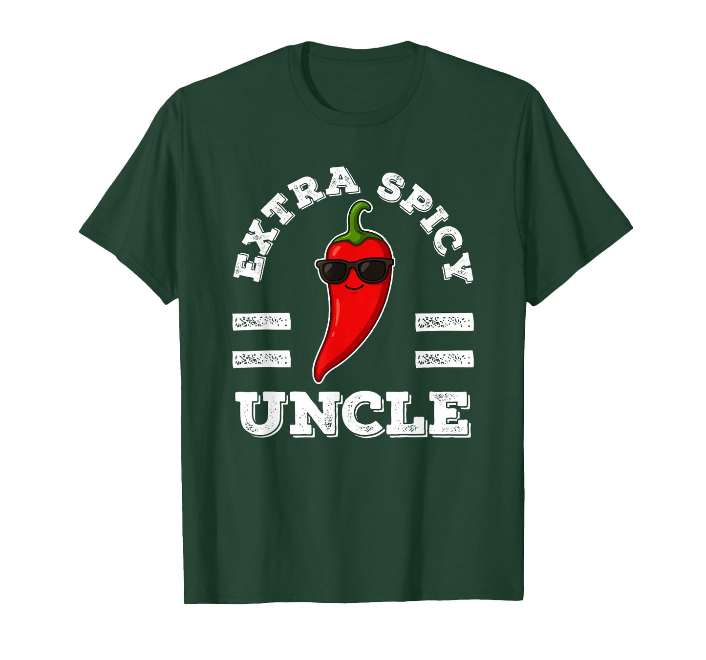 Extra Spicy Uncle for Men Foodie Humor Hot Chili Pepper Pun T-Shirt