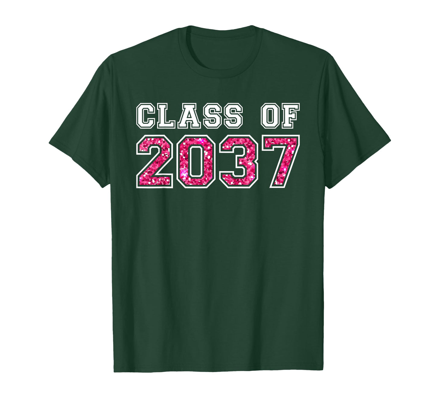 Pink Class Of 2037 Grow With Me Pre-k 12th Grade Kids Girls T-Shirt