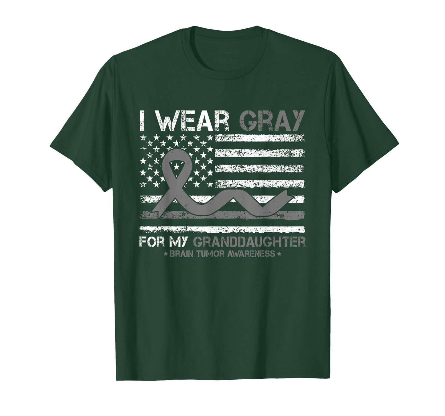 I Wear Gray For My Granddaughter Brain Tumor Awareness T-Shirt