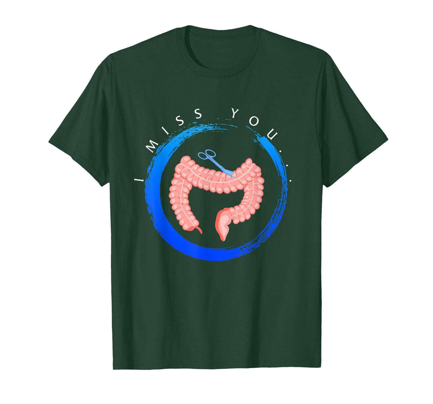 Colon Cancer Awareness I Miss You Blue Ribbon Gift For Colon T-Shirt
