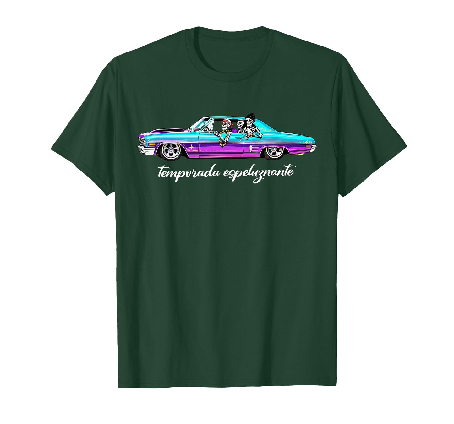 Temporada Espeluznante Spooky Season Low Rider Skeletons T-Shirt