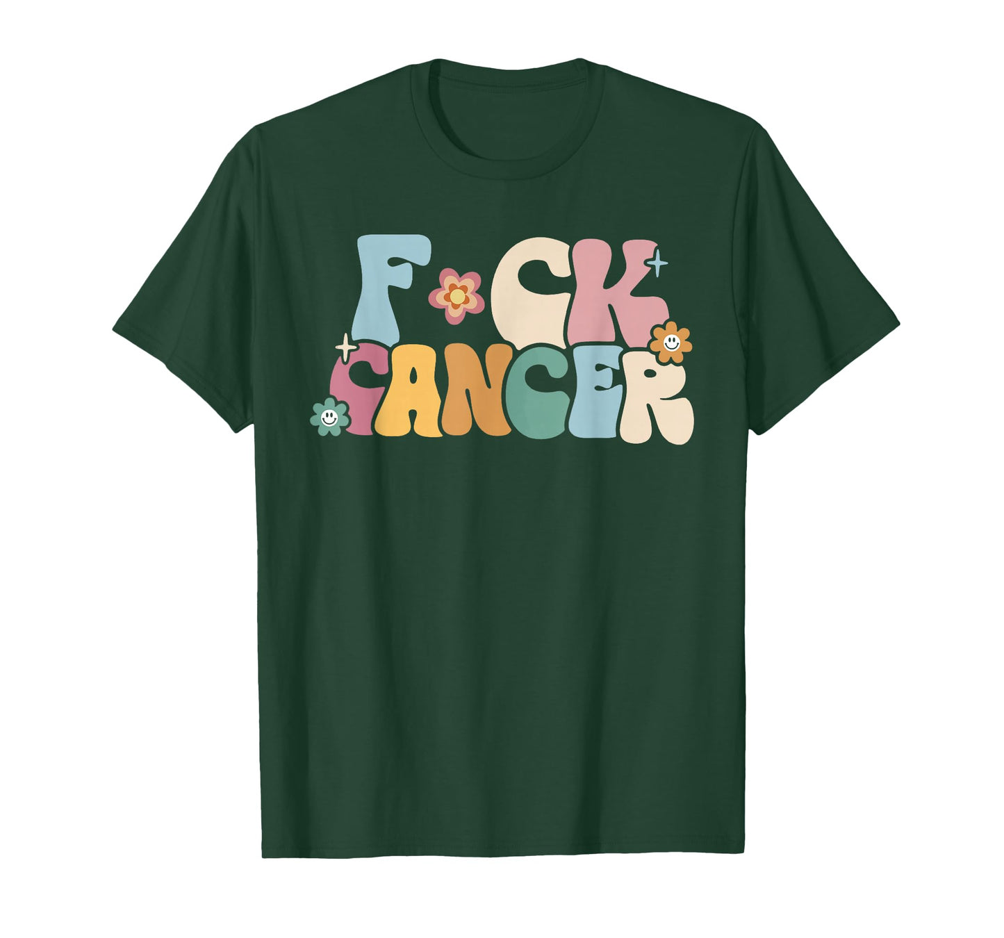 F Ck Cancer Groovy Retro T-Shirt