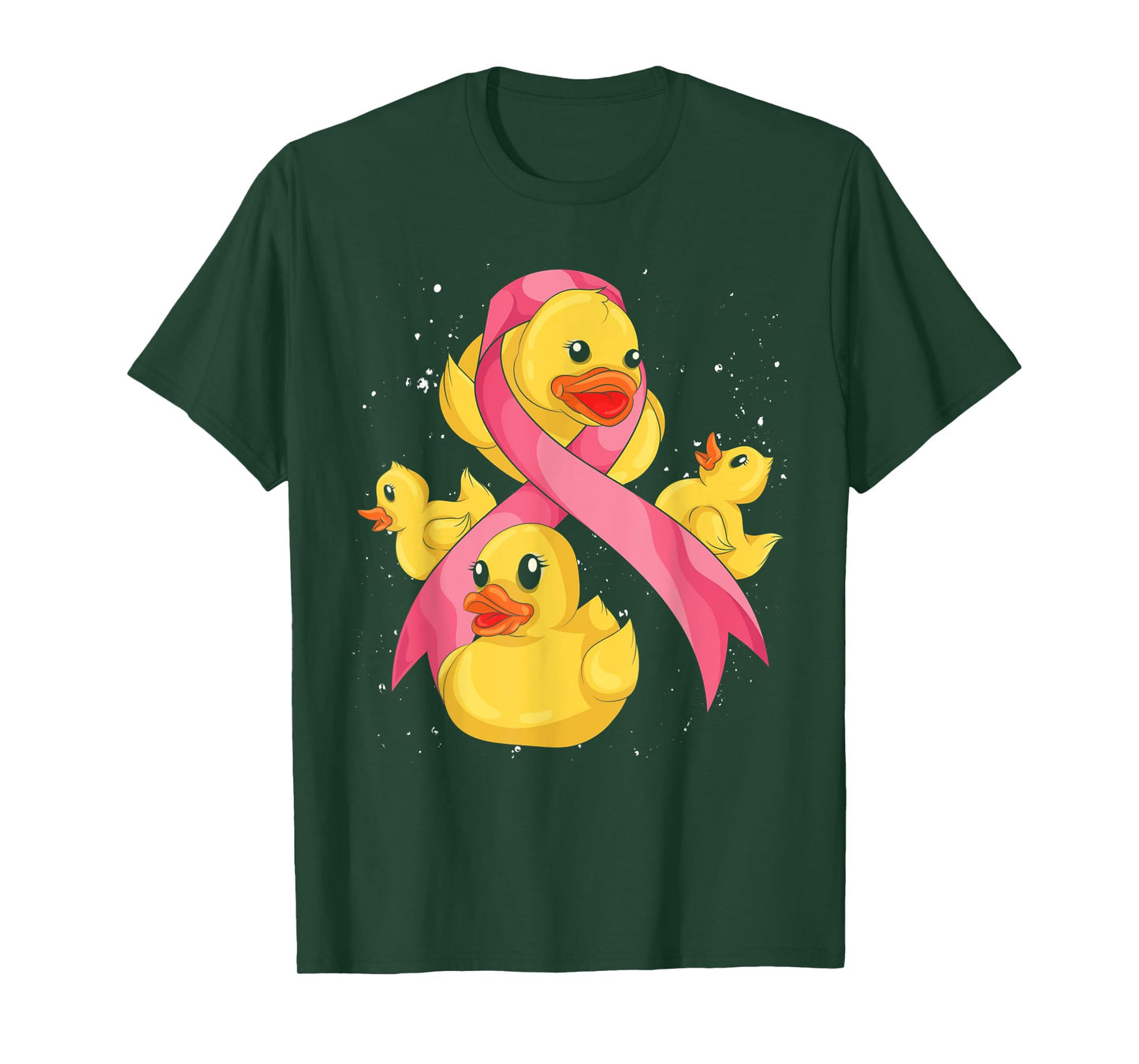 Cute Rubber Duck Duckie Pink Ribbon Breast Cancer Awareness T-Shirt