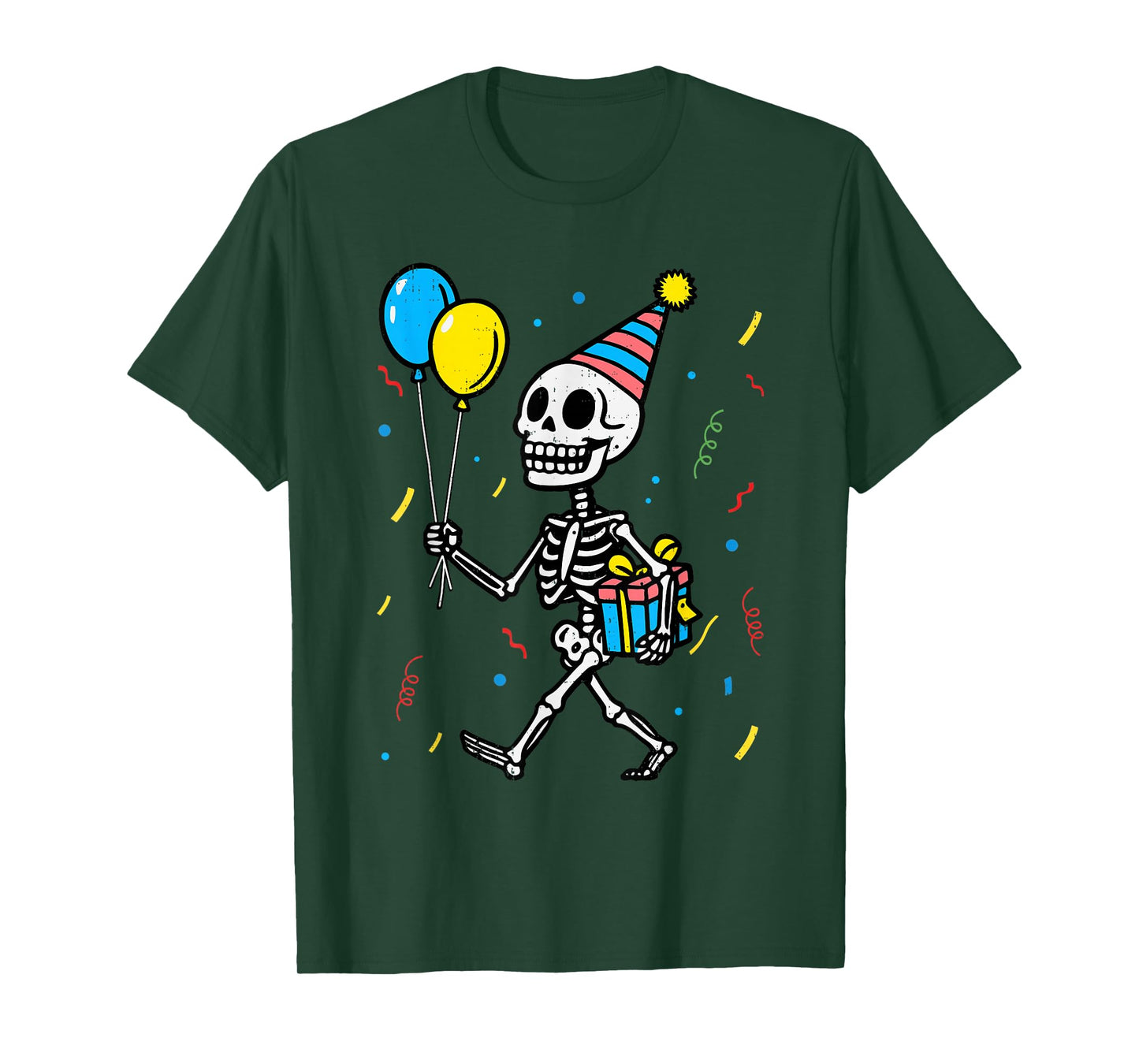 Skeleton Birthday Halloween Costume Boys Teens Girls Kids T-Shirt