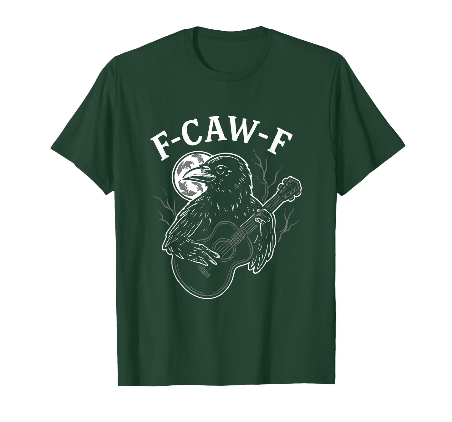 F-Caw-F Funny Crow Guitar Halloween Black Bird Music T-Shirt