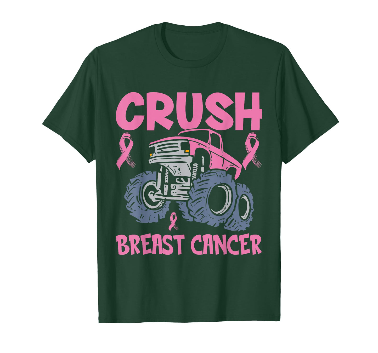 Crush Breast Cancer Awareness Truck pink Women Men Boys T-Shirt