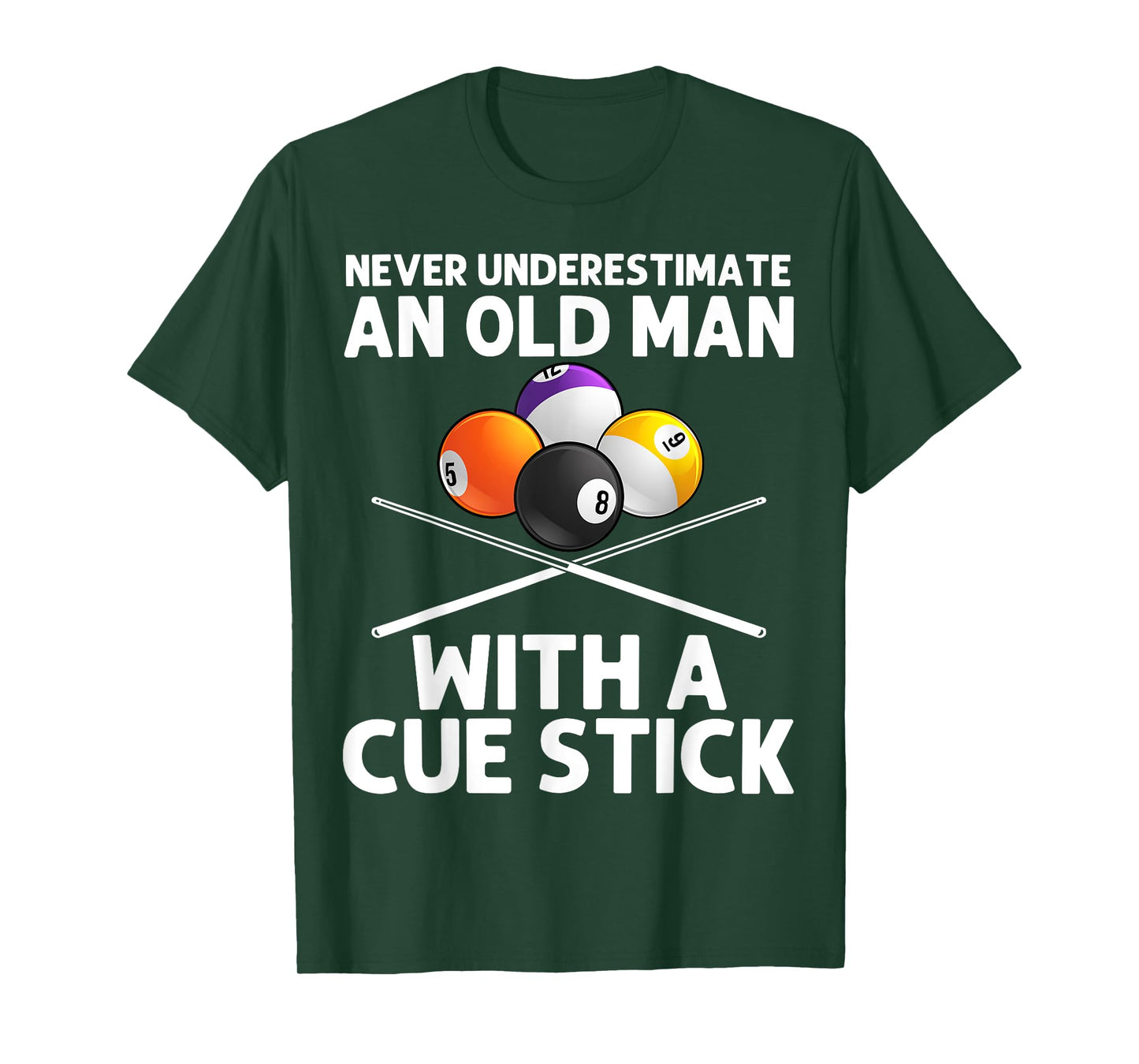 Best Billiard Art For Grandpa Men Billiard Lover Pool Player T-Shirt