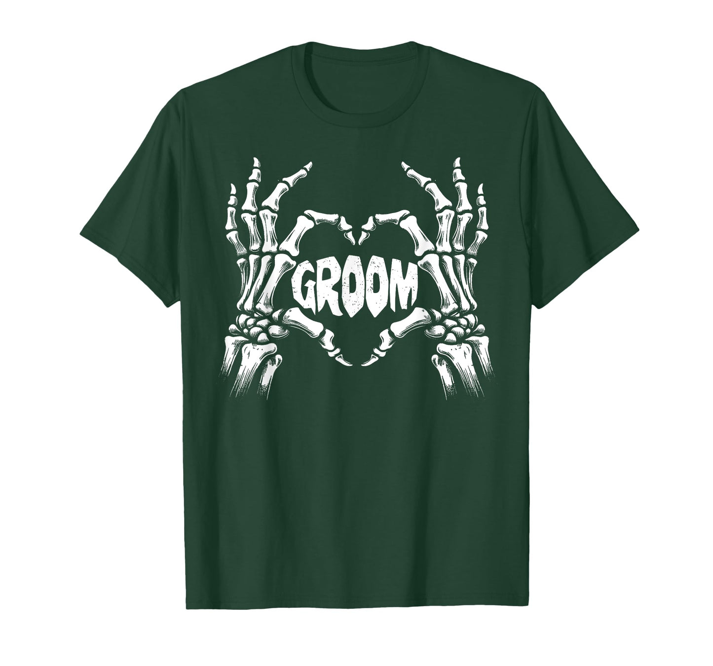Spooky Groom Skeleton Hands Halloween Engagement Wedding Tee T-Shirt