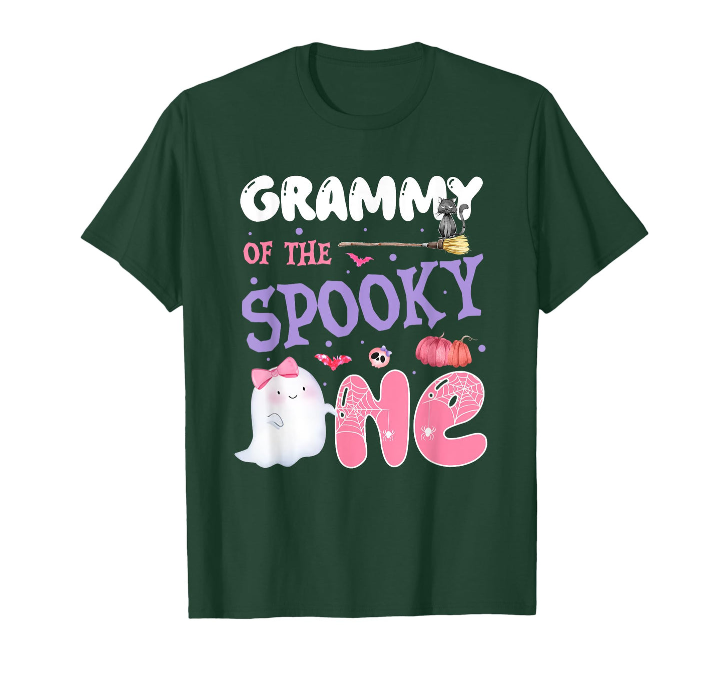 Grammy Of The Spooky One 1st Birthday Halloween Pink Ghost T-Shirt