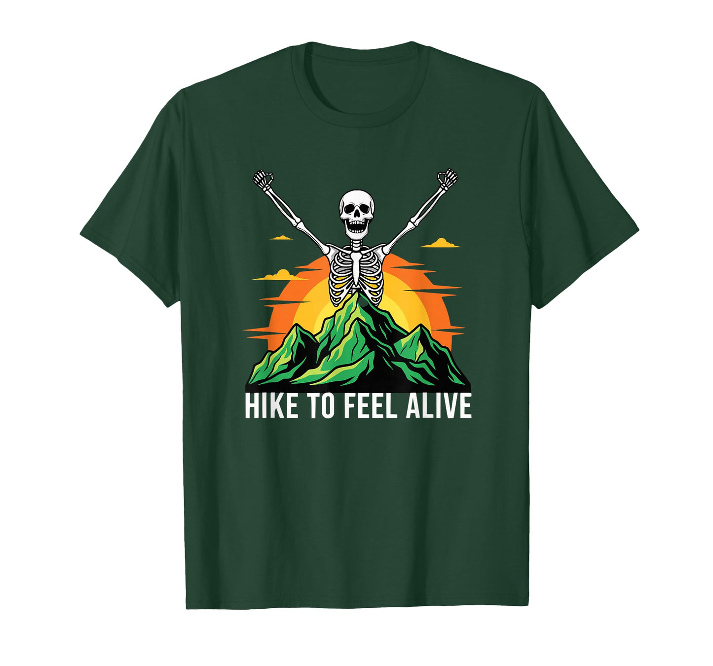 Hike to Feel The Nature Skeleton Hiker T-Shirt