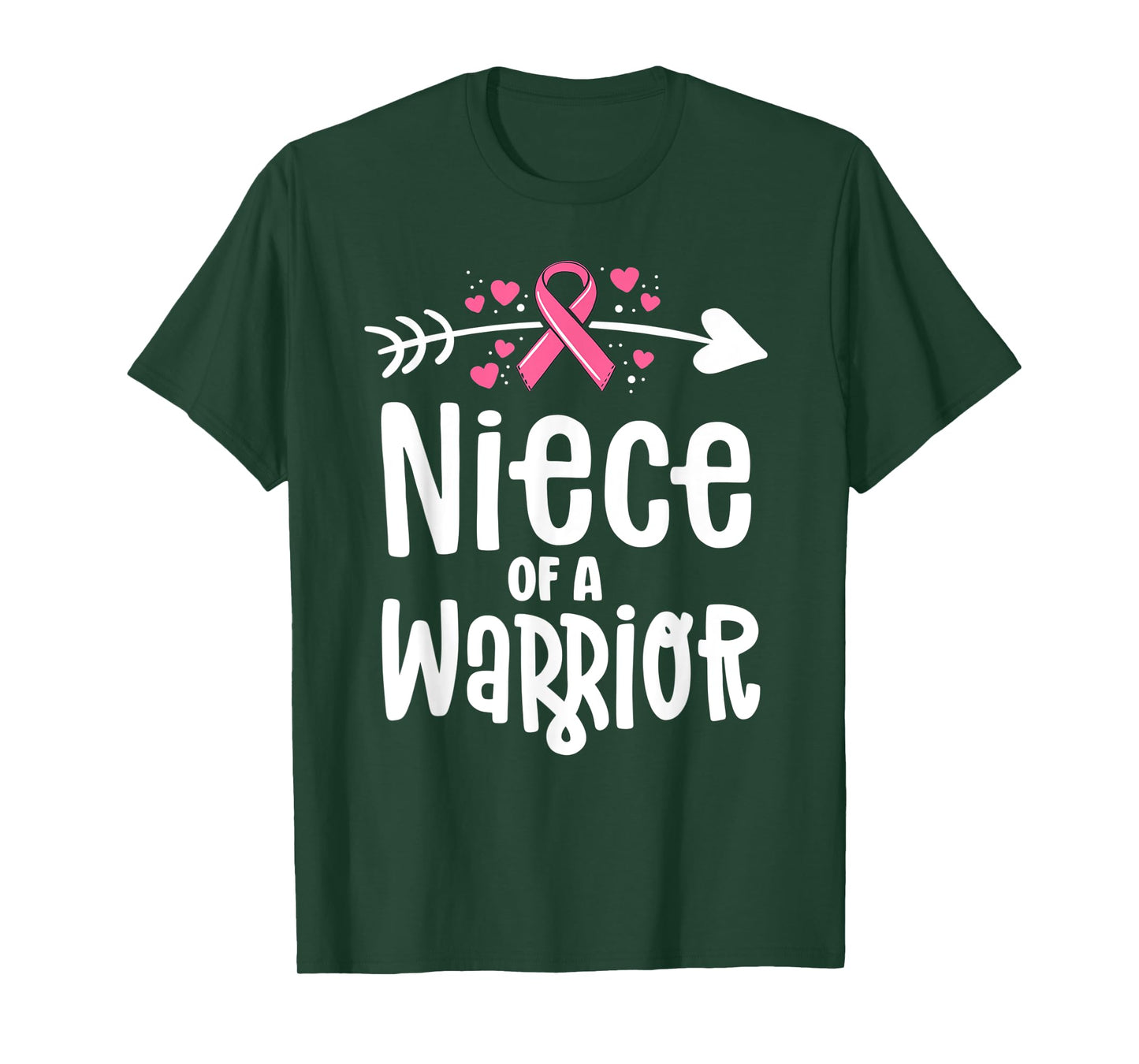 Niece Of A Warrior Family Breast Cancer Shirts Pink Ribbon T-Shirt