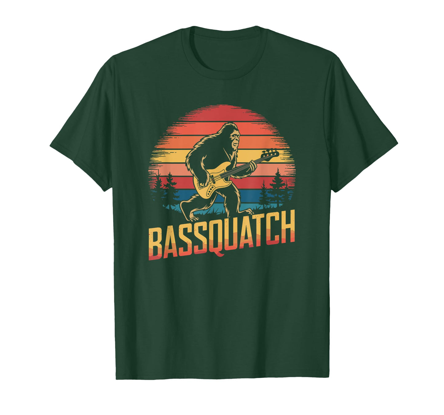 Bassquatch, Retro Bigfoot Bass Guitar Sasquatch T-Shirt