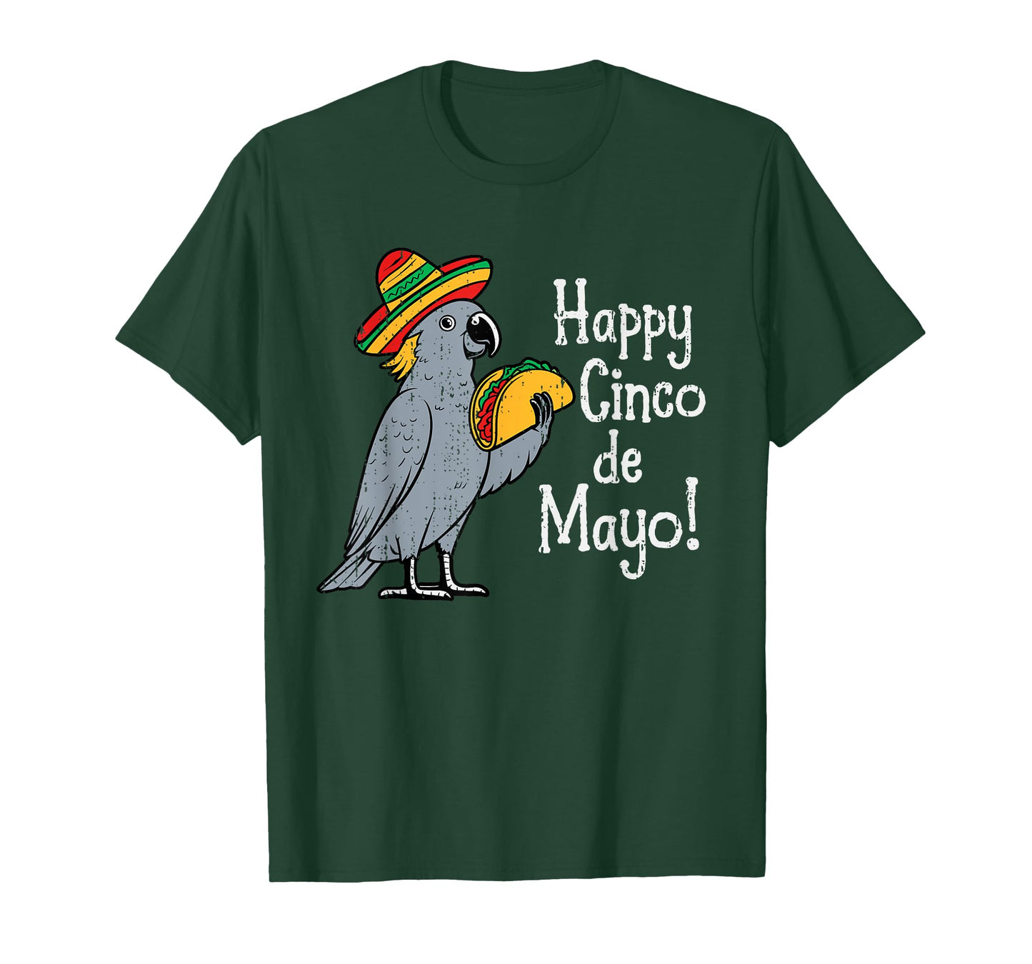 Parrot Sombrero Tacos Cinco De Mayo Mexican Fiesta Animal T-Shirt