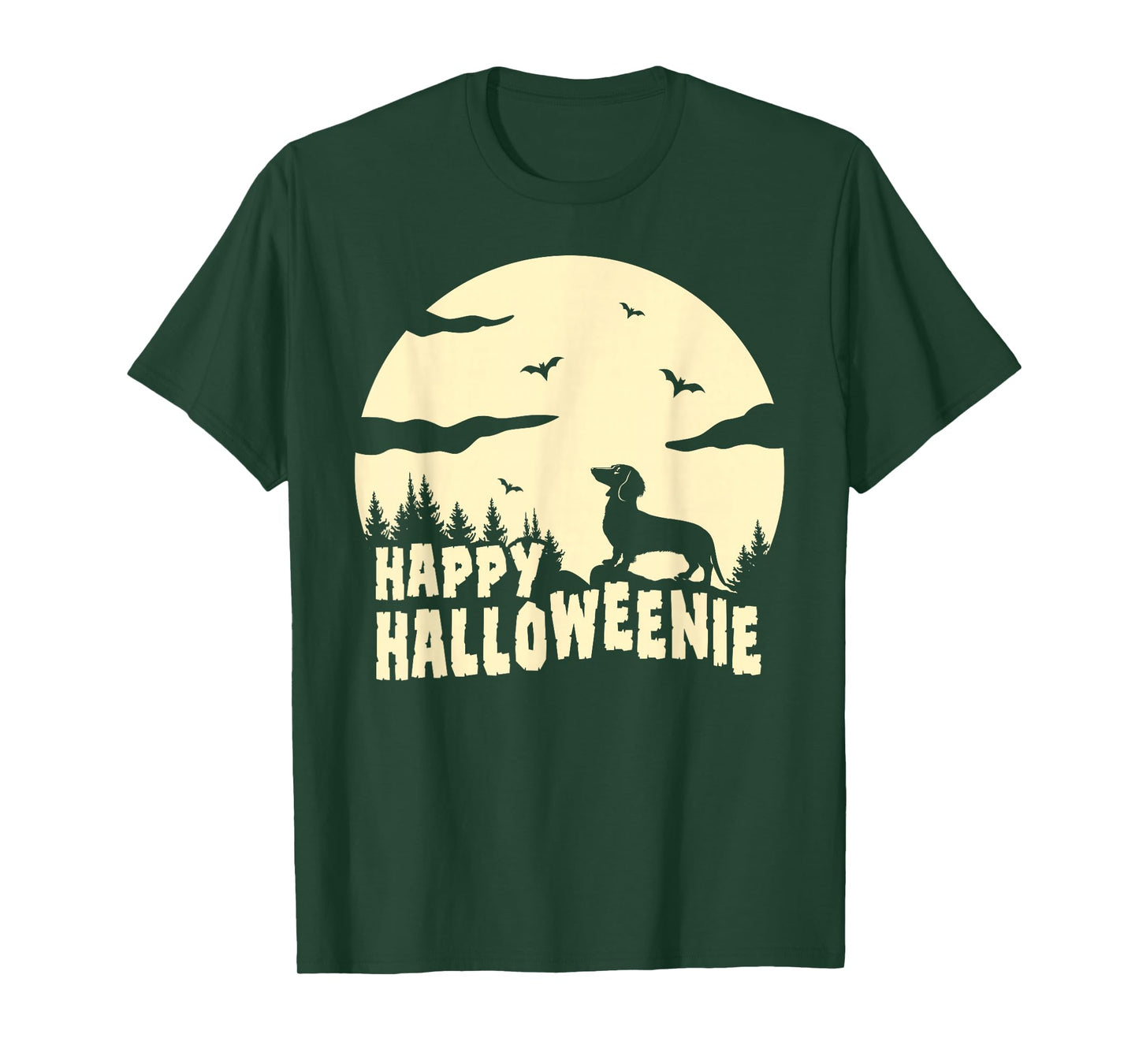 Dachshund Dog Halloween Costume Weiner Dog Moon Halloween T-Shirt