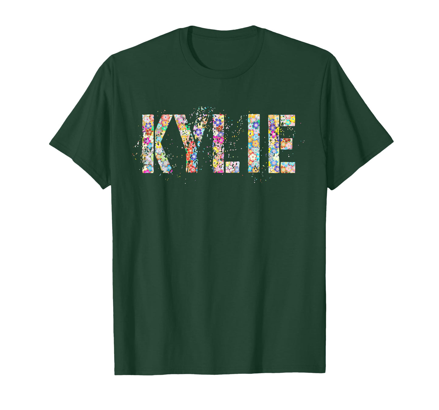 First Name KYLIE Flowery Girl Custom Flowers Birthday T-Shirt