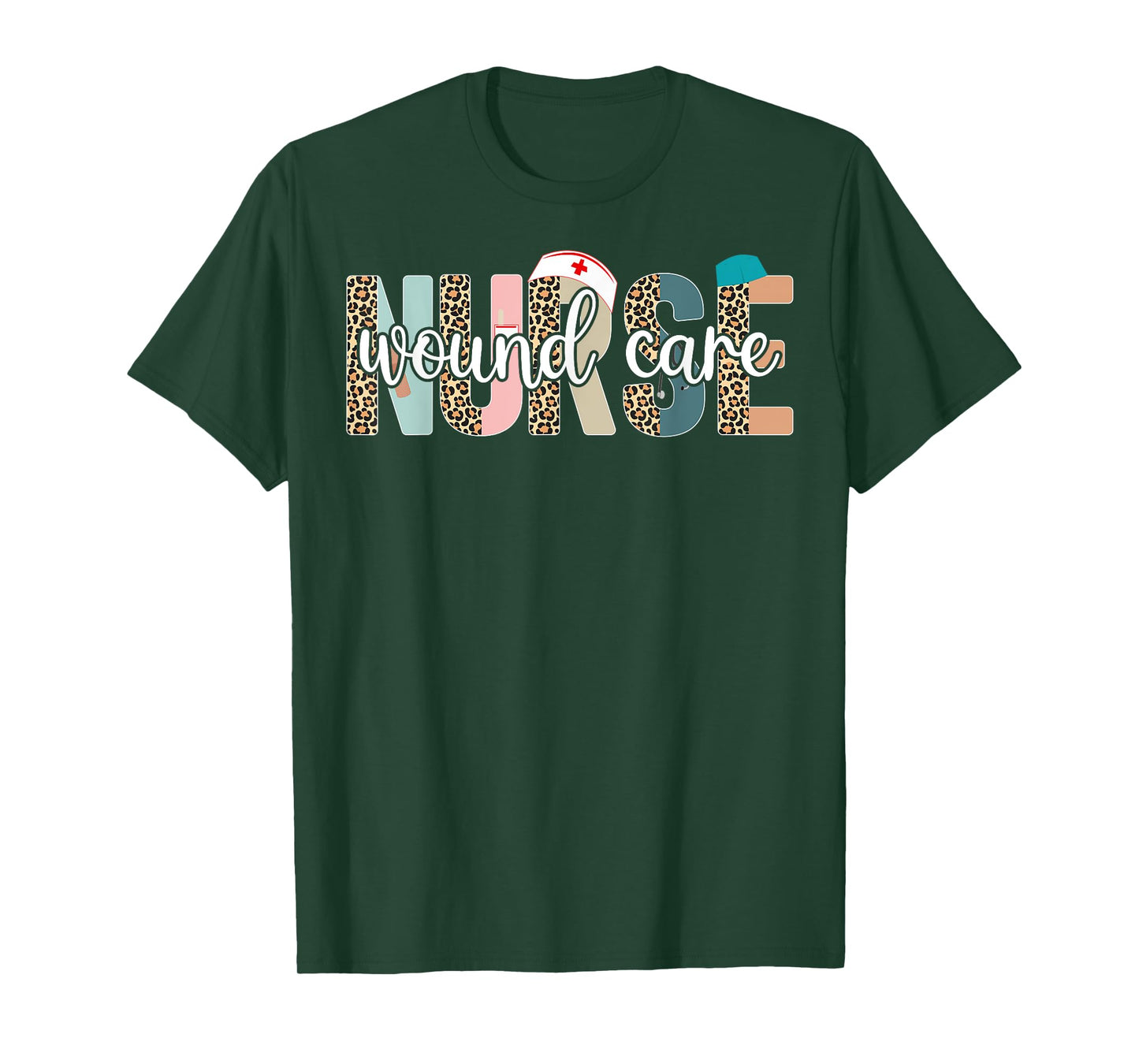 Wound Care Nurse - Nurse Life, Nurse's Day, Week, Leopard T-Shirt