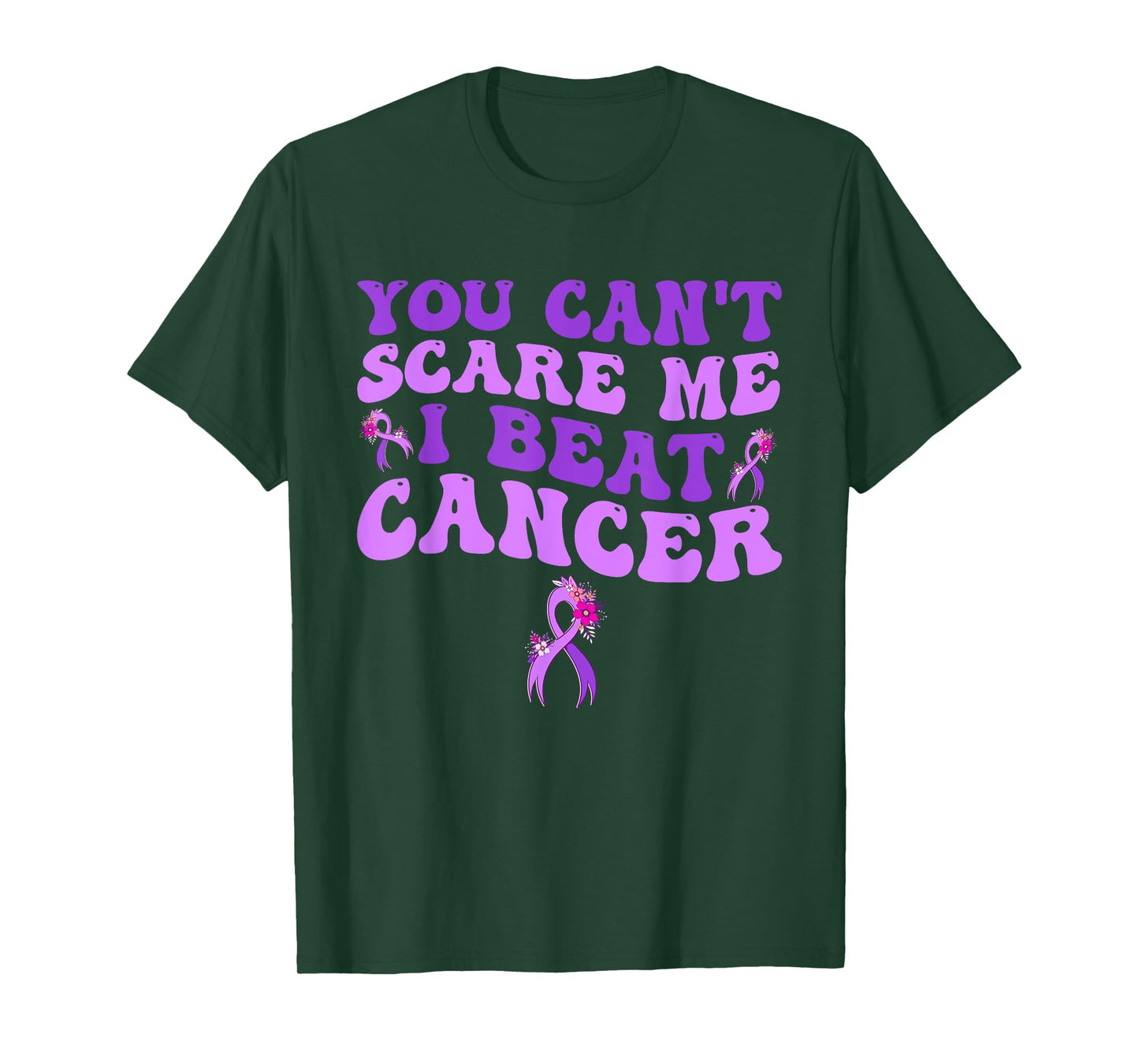 Cancer Survivor Funny Retro You Can't Scare Me I Beat Cancer T-Shirt