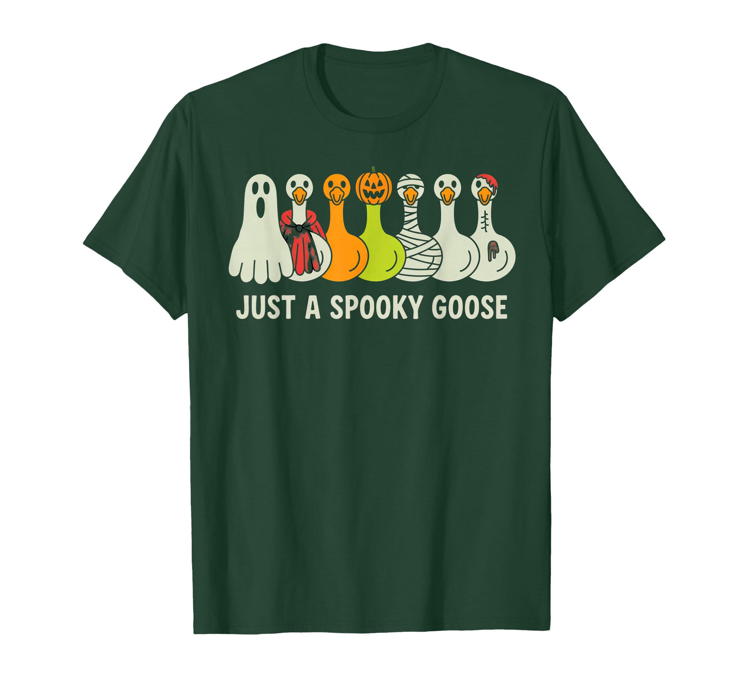 Just A Spooky Goose Halloween Silly Goose Funny Halloween T-Shirt