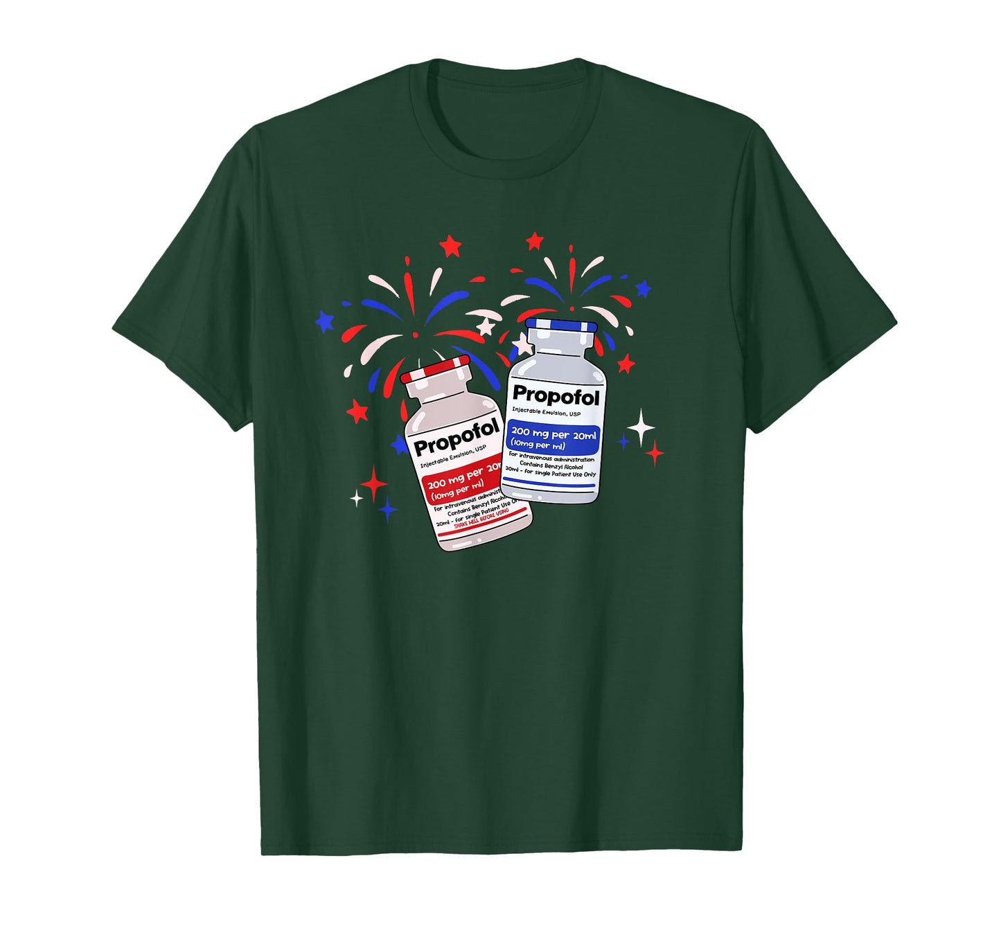 ICU Nurse 4th Of July New Year ER Nurse Gifts Poppin Bottles T-Shirt