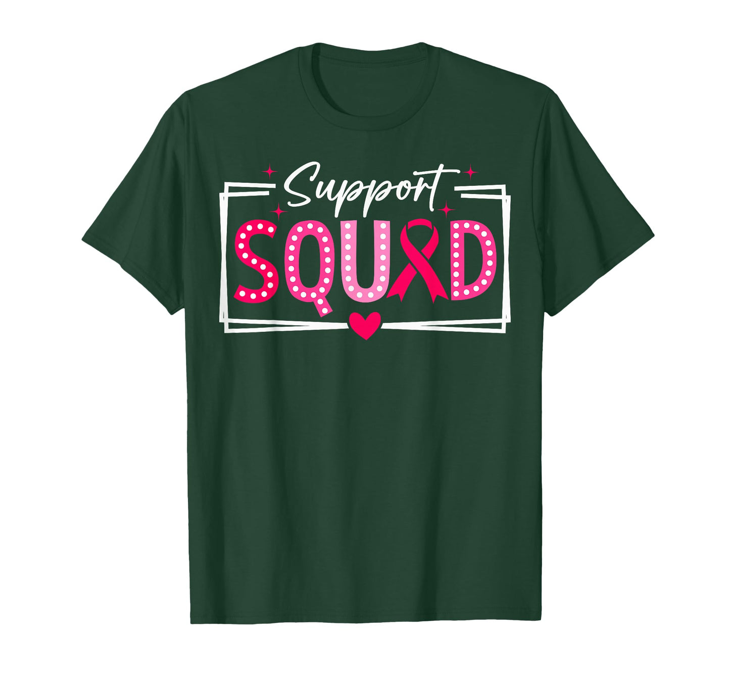 Support Squad Pink Breast Cancer Awareness Ribbon T-Shirt