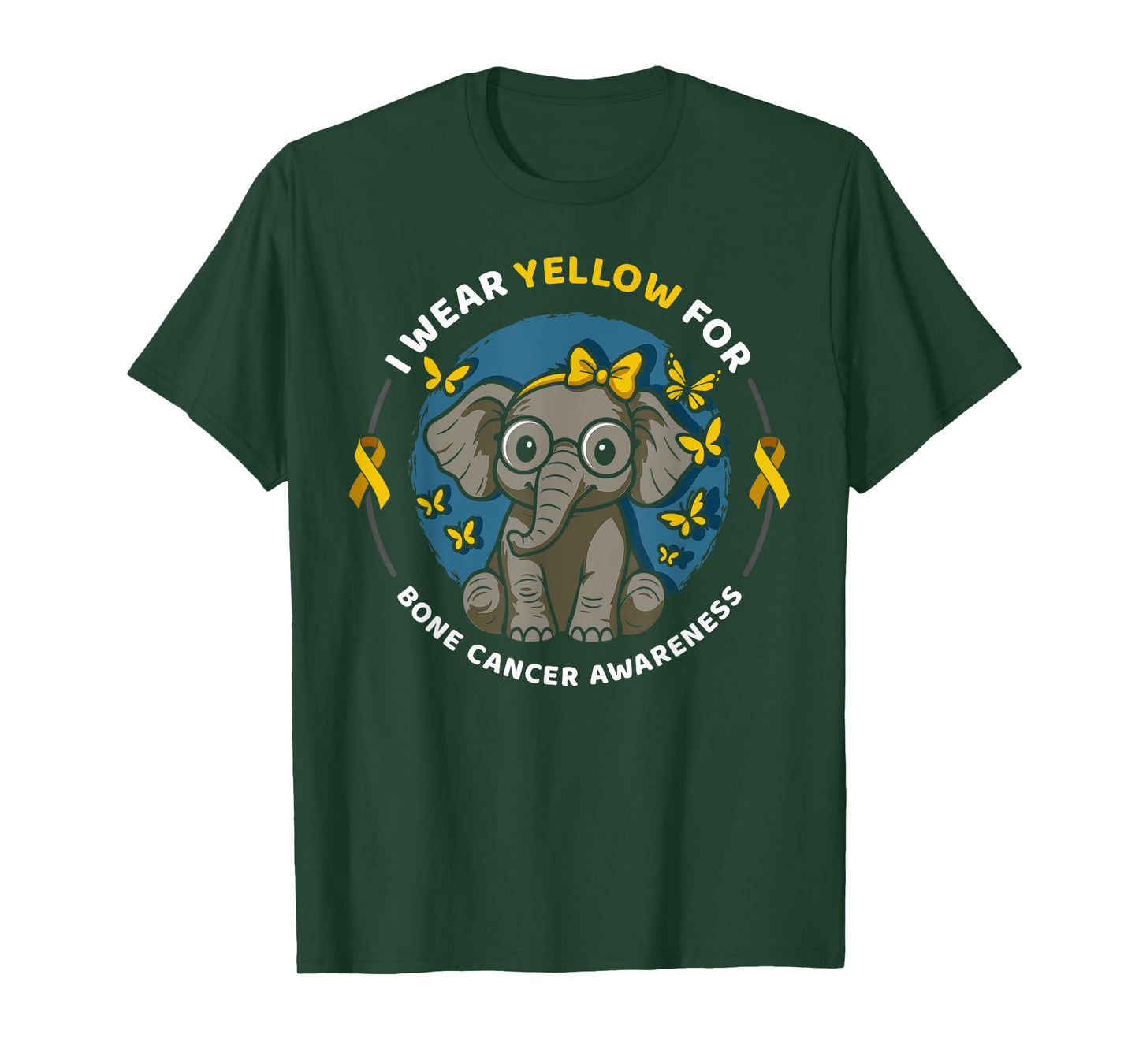 Elephant I Wear Yellow For Sarcoma Bone Cancer Awareness T-Shirt