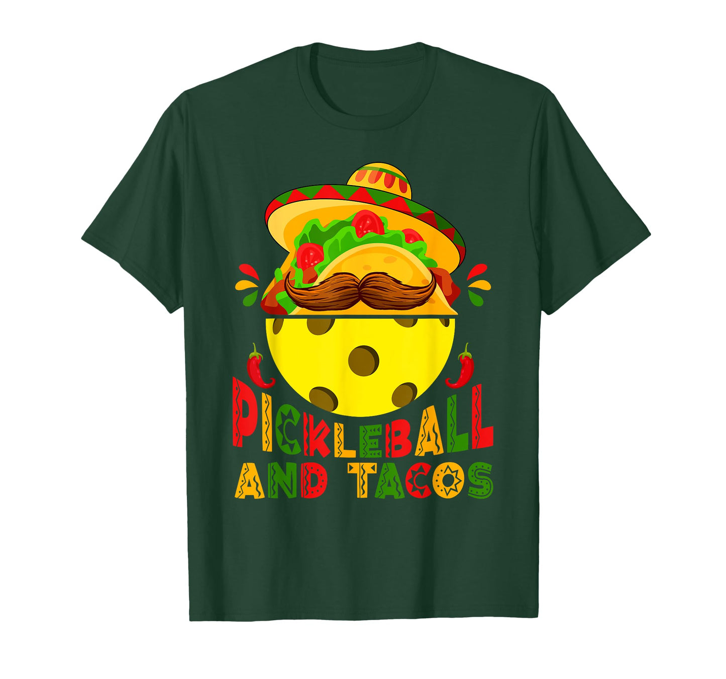 Funny Pickleball & Tacos Sports Lovers Cinco De Mayo Fiesta T-Shirt