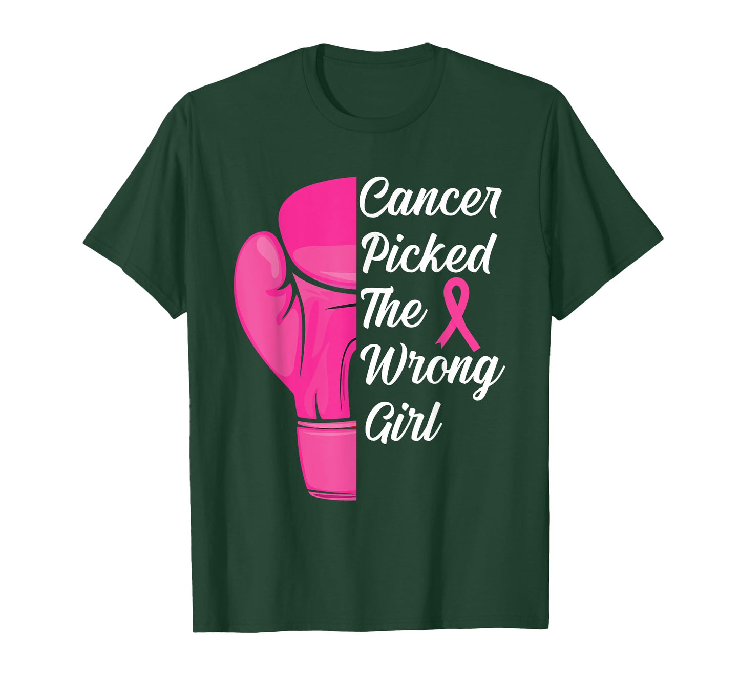Cancer Picked The Wrong Girl Breast Cancer Awareness Support T-Shirt