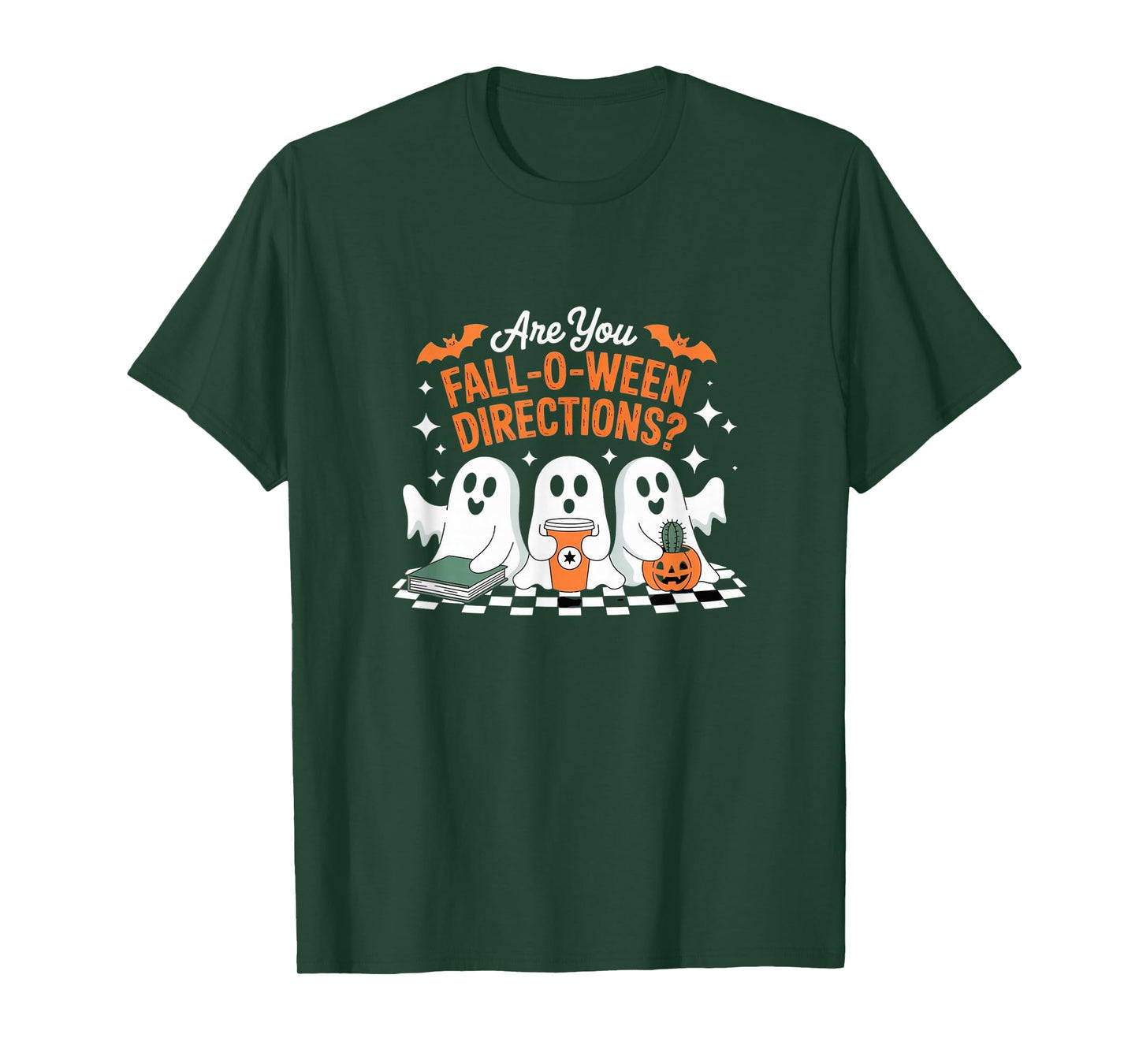 are You Fall-O-Ween Directions? - Funny 3 Ghost Halloween T-Shirt