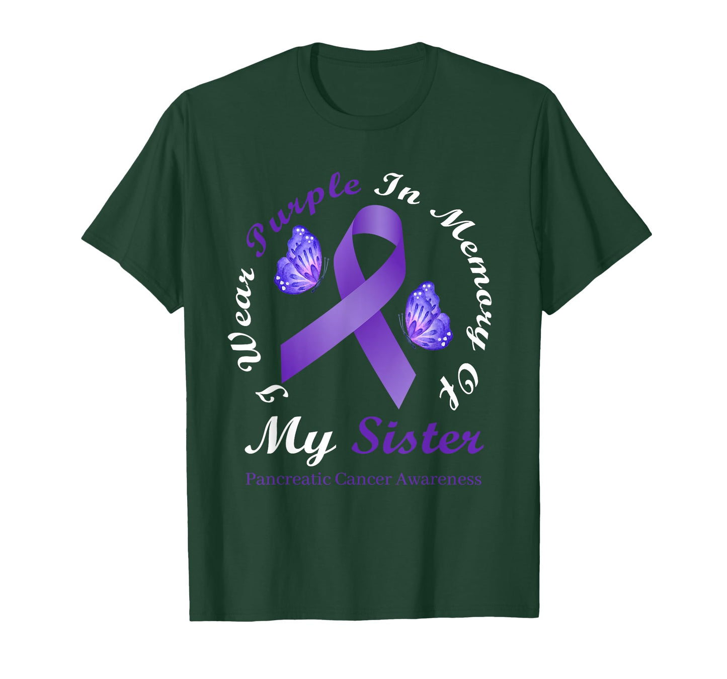 I Wear Purple In Memory Of My Sister Pancreatic Cancer T-Shirt