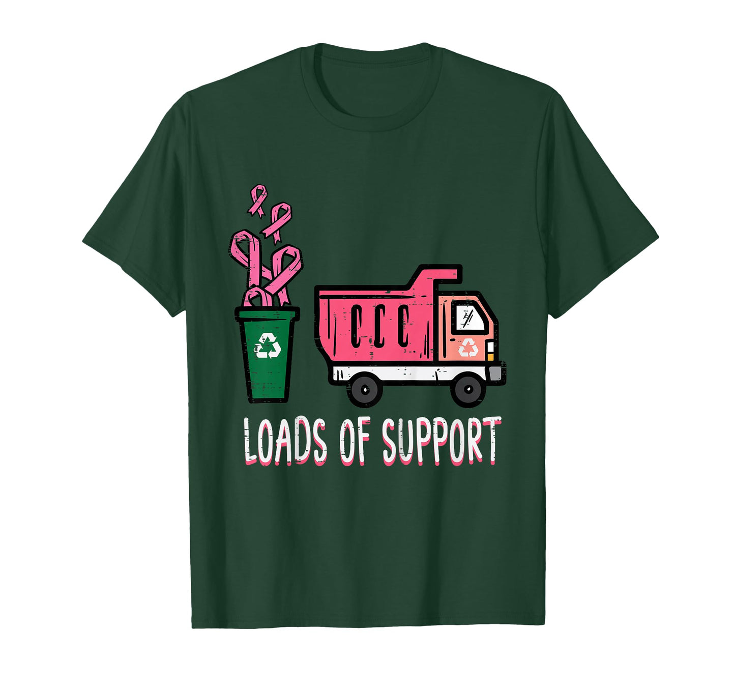 Kids Support Dumptruck Cute Breast Cancer Awareness Toddler Boys T-Shirt