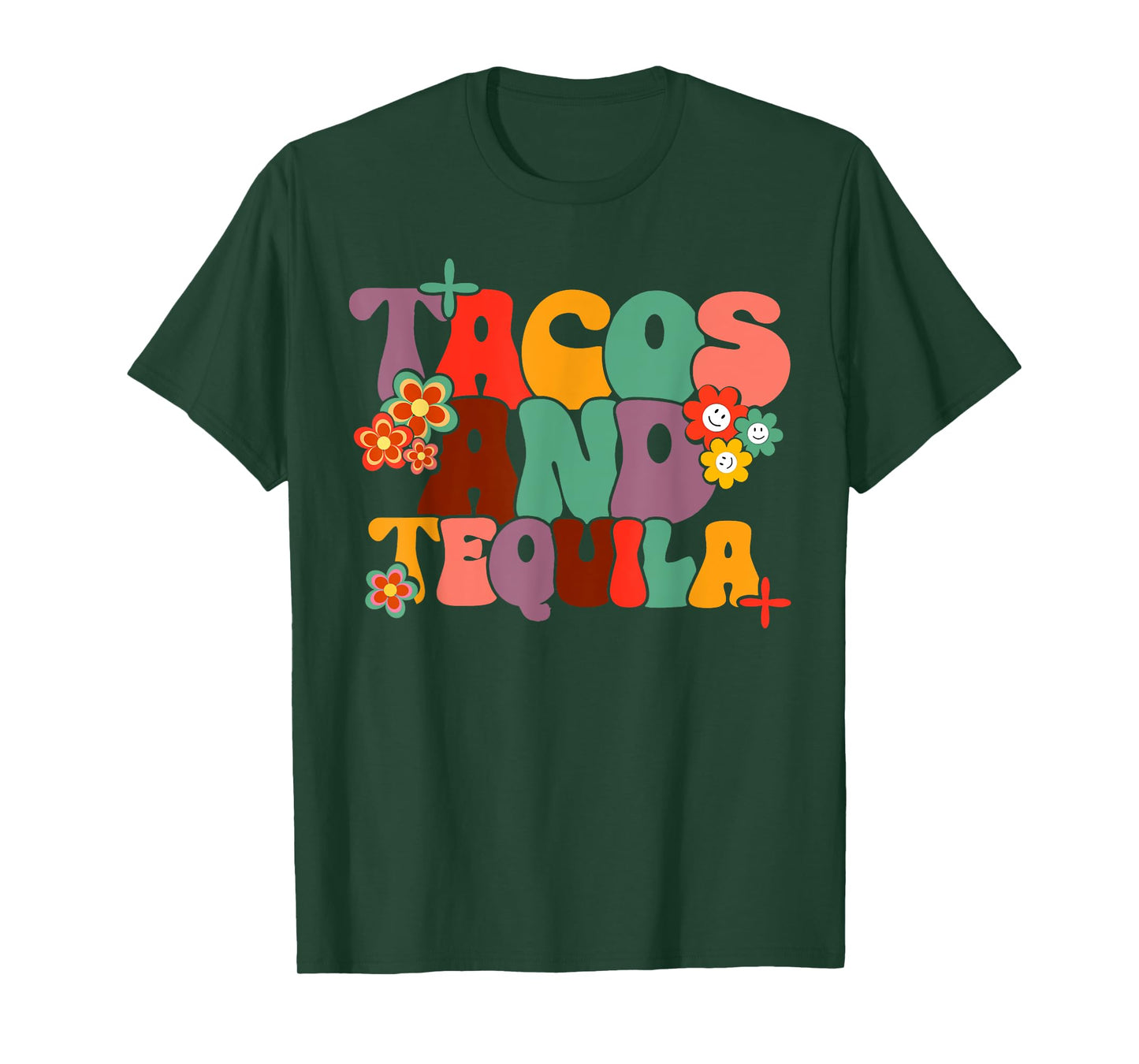 Tacos And Tequila Cinco De Mayo Groovy Mexican Drinking T-Shirt