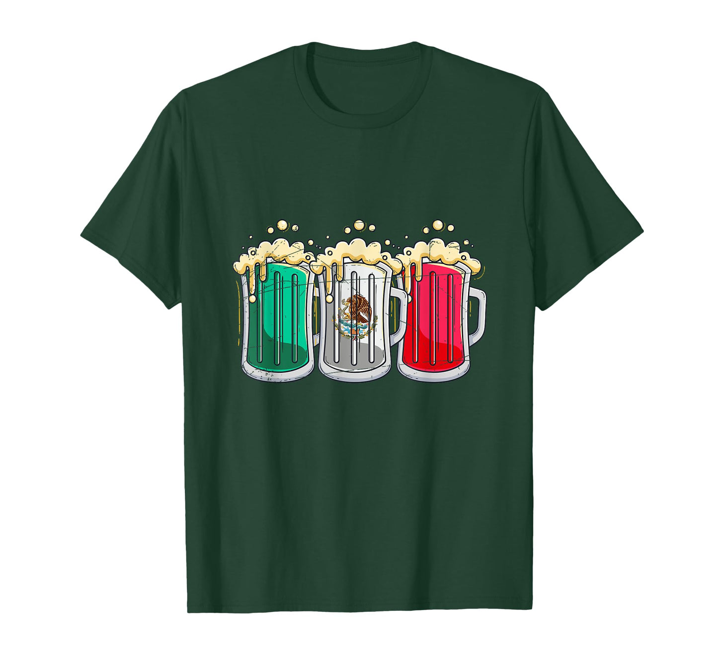 Funny Mexican Flag Beer Drinking Gift Viva Mexico T-Shirt