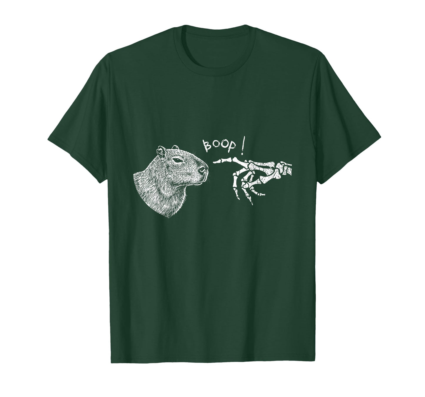 Capybara Skeleton Hand Boop Halloween Women Girls Kids T-Shirt