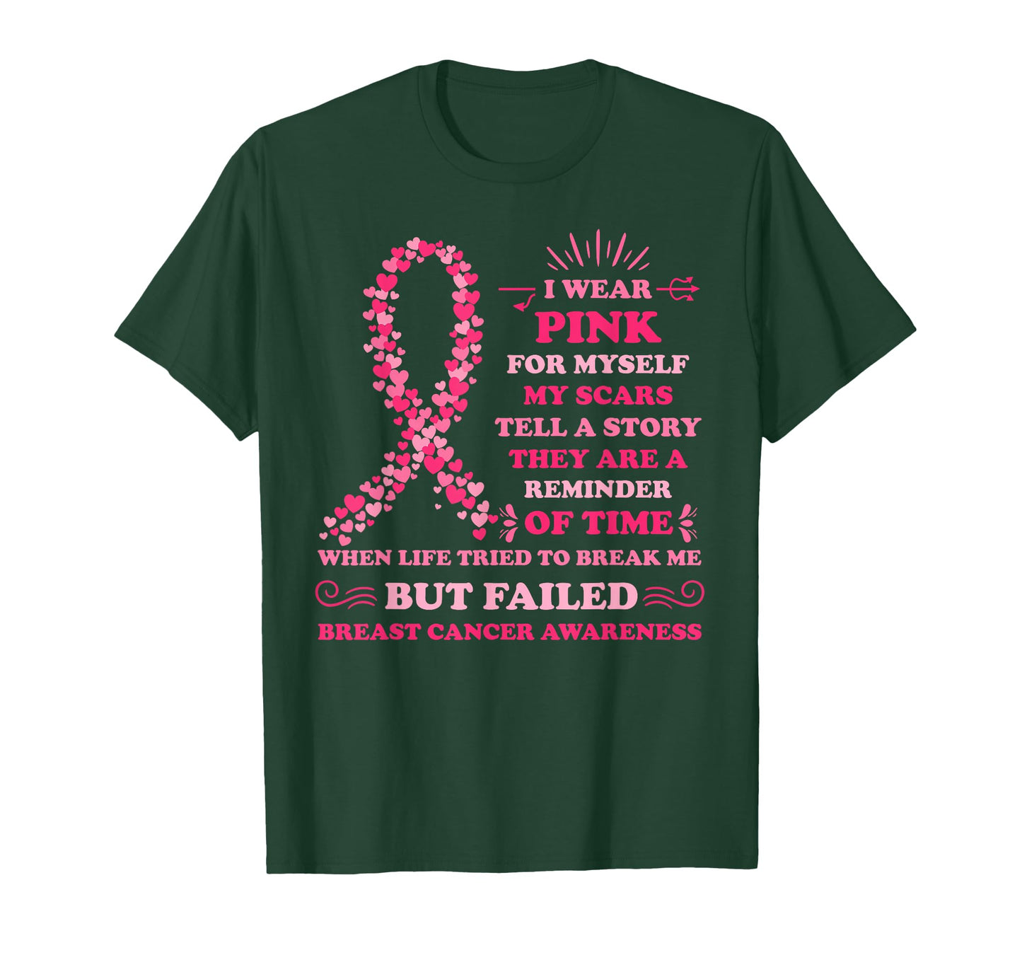 I Wear Pink for Myself My Scars Breast Cancer Awreness Women T-Shirt