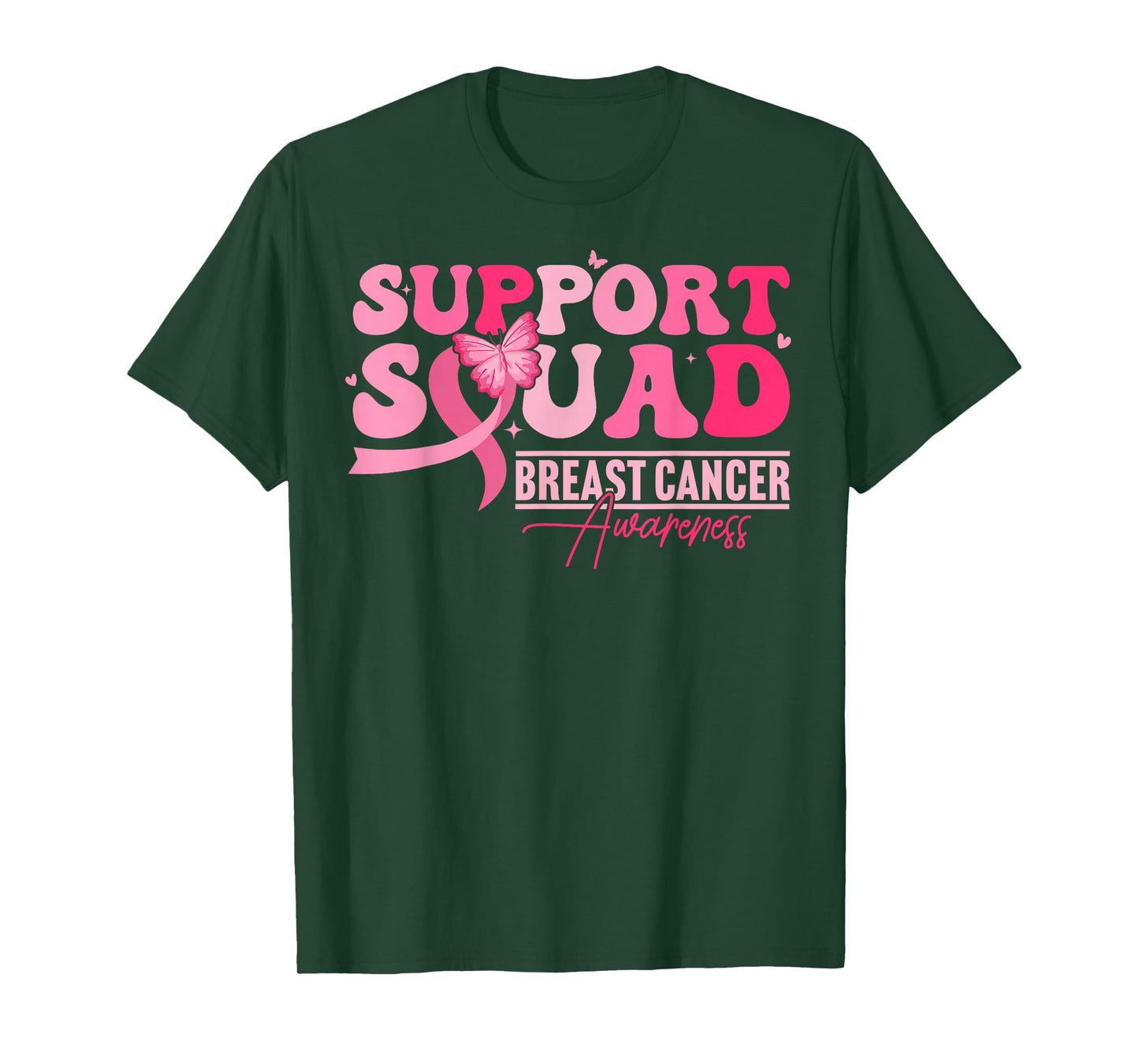 Breast Cancer Support Squad Butterfly Pink For Women T-Shirt