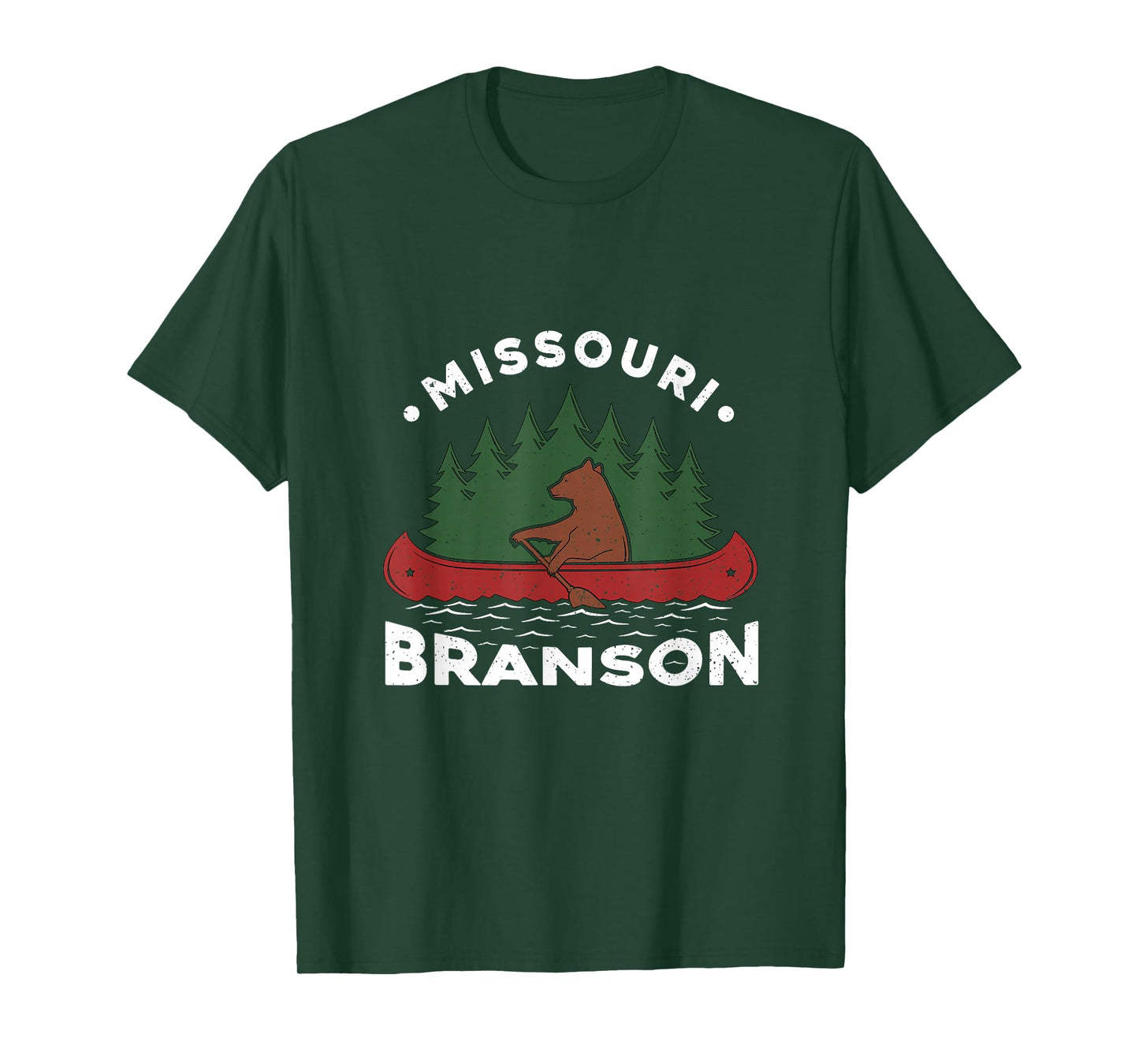 Funny Branson Missouri Bear Vintage Camping Rowing Souvenir T-Shirt