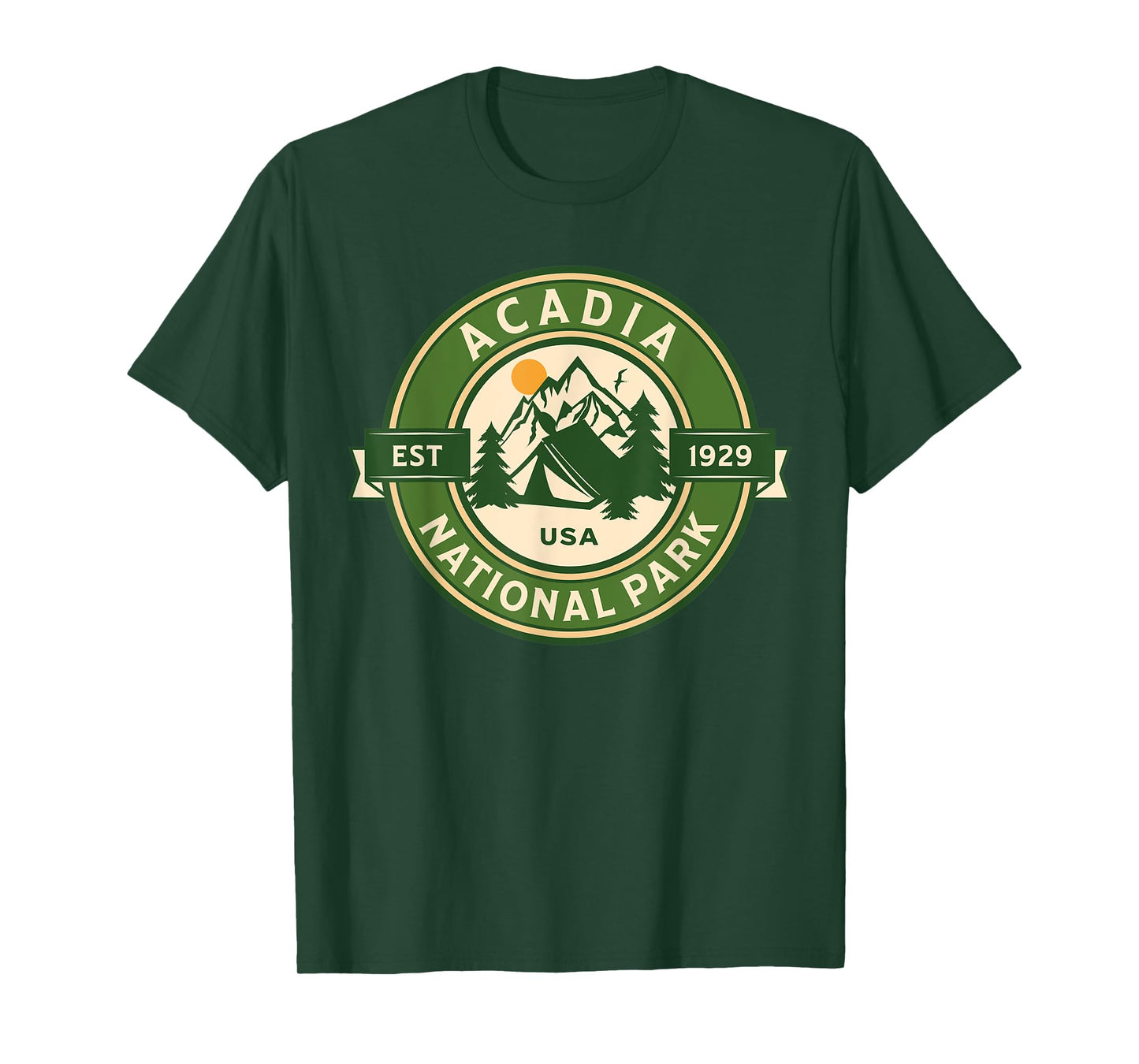 Acadia National Park Maine Hike Camp Outdoors Retro T-Shirt