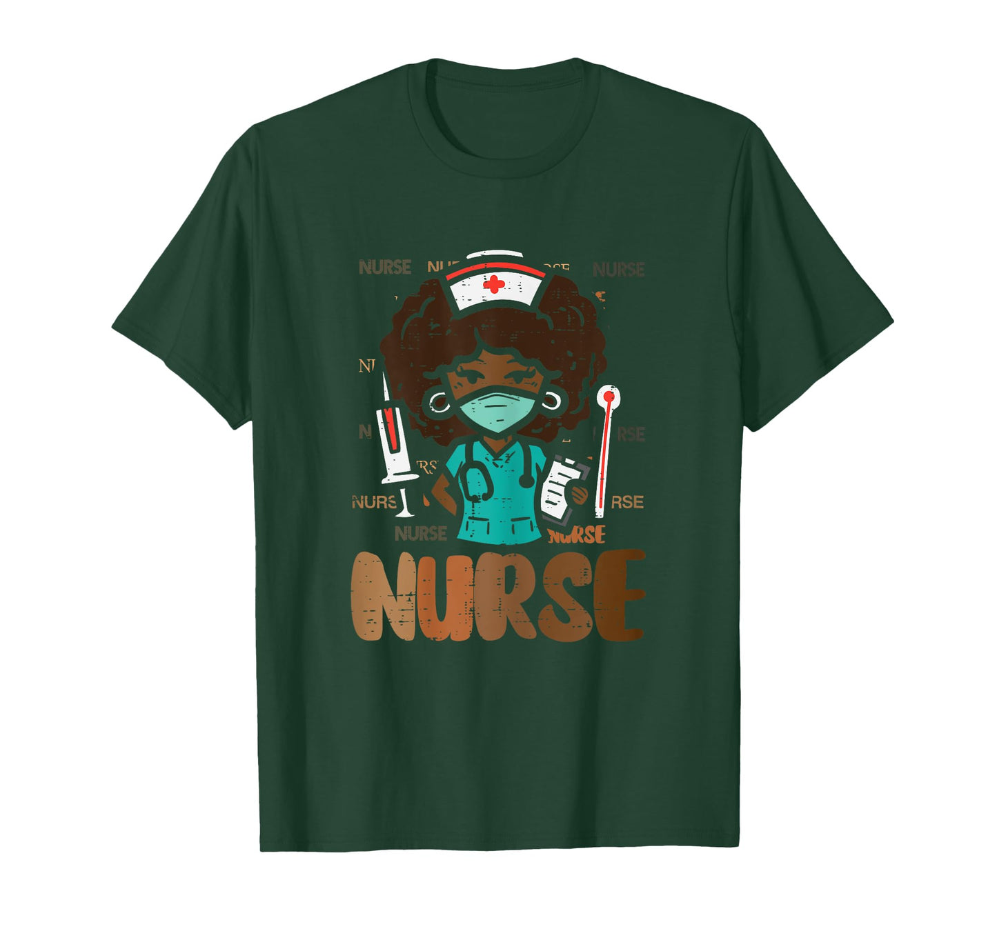 Black History Afro Nurse African Nursing Scrub Top Women T-Shirt