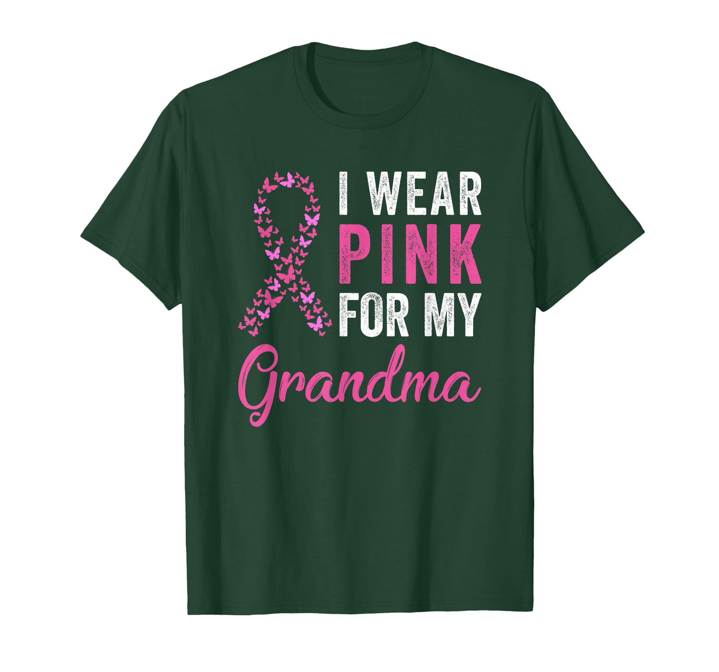 I Wear Pink For My Grandma Ribbon Breast Cancer Support T-Shirt